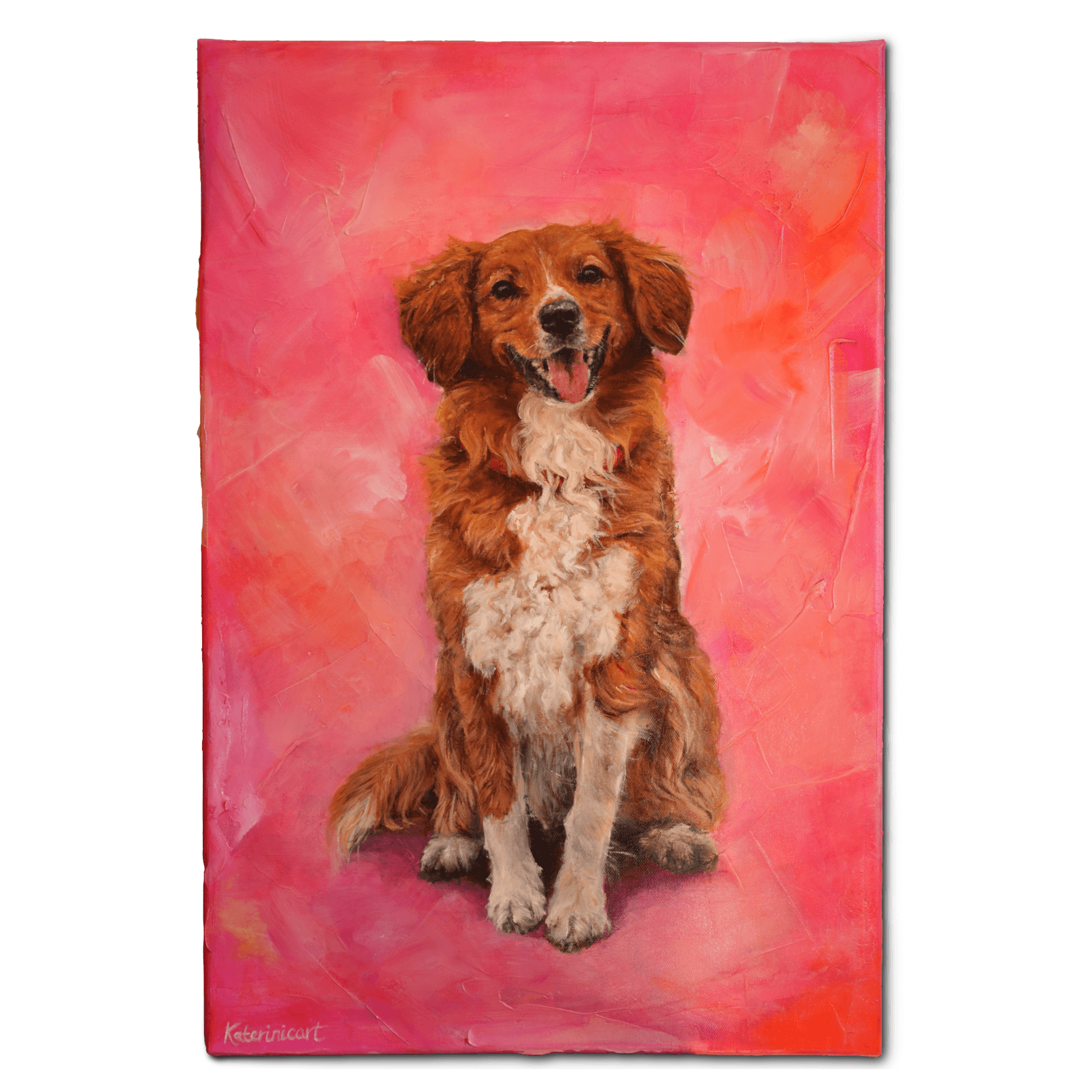 golden retriever portrait goldie art retriever artwork dog painting