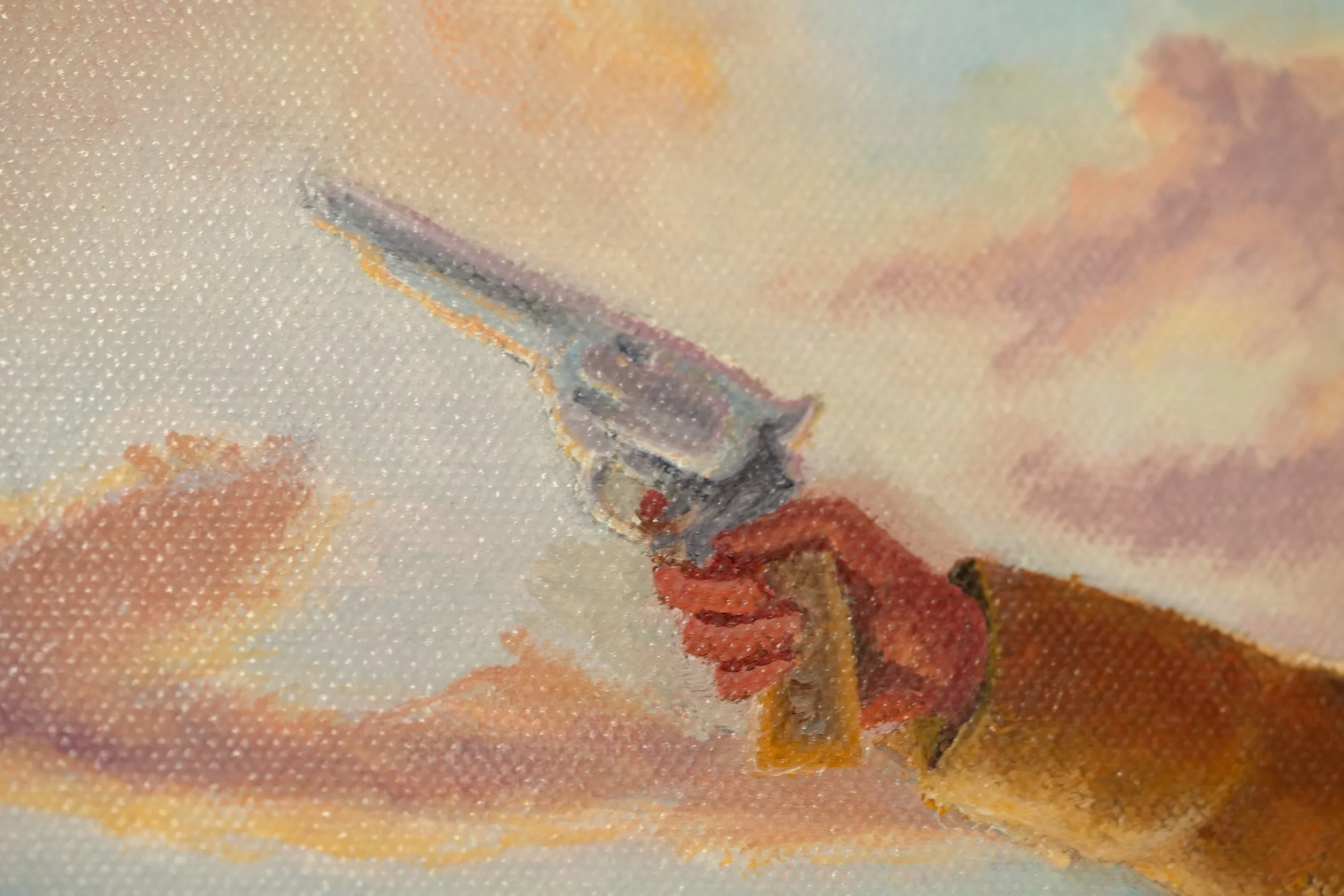 rdr2 cattleman revolver red dead redemption artwork custom oil painting game fan art