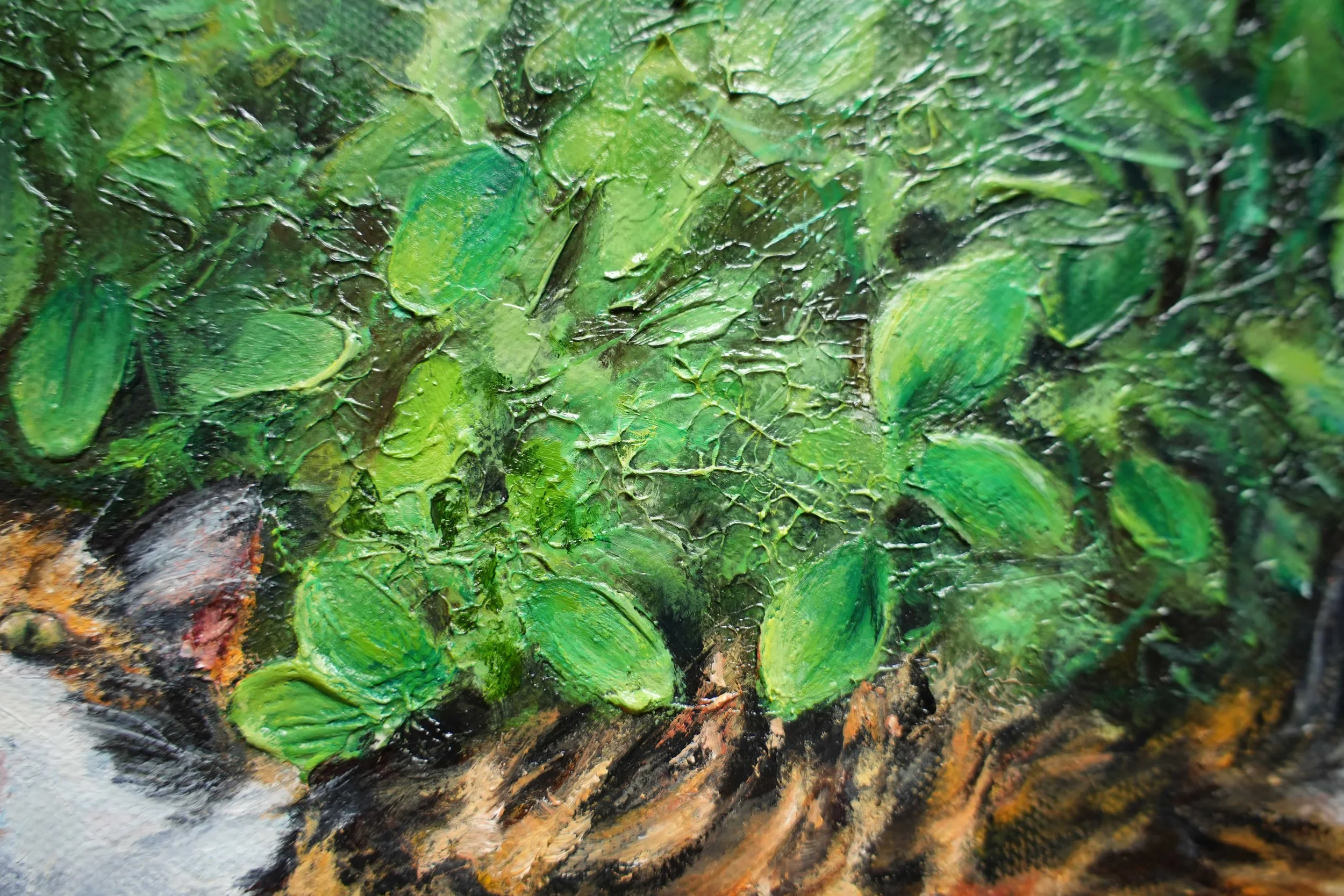 texturierte kunst Ölgemälde gras