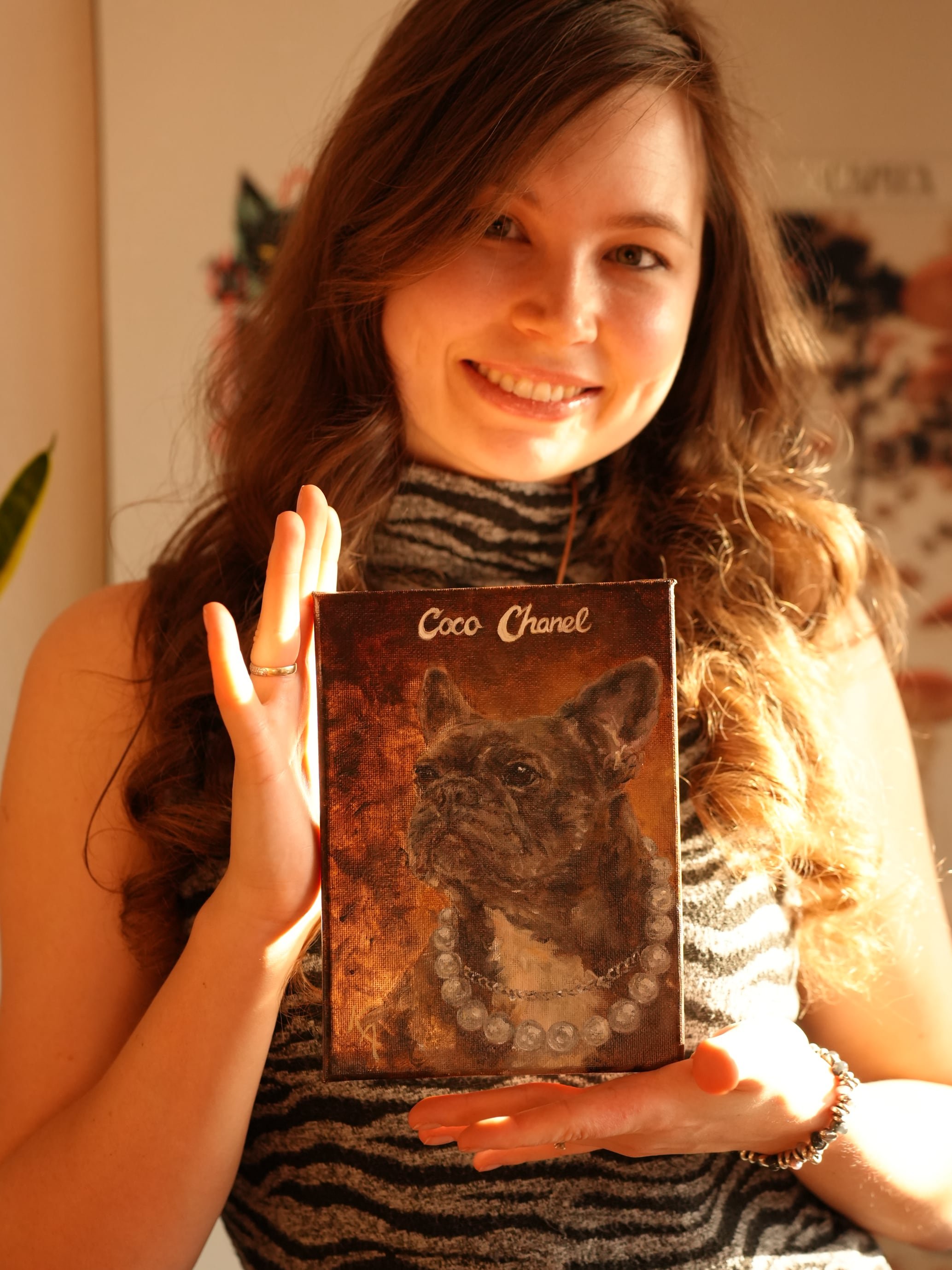 Katerina Akhmylova Katerinicart with a custom dog portrait French bulldog