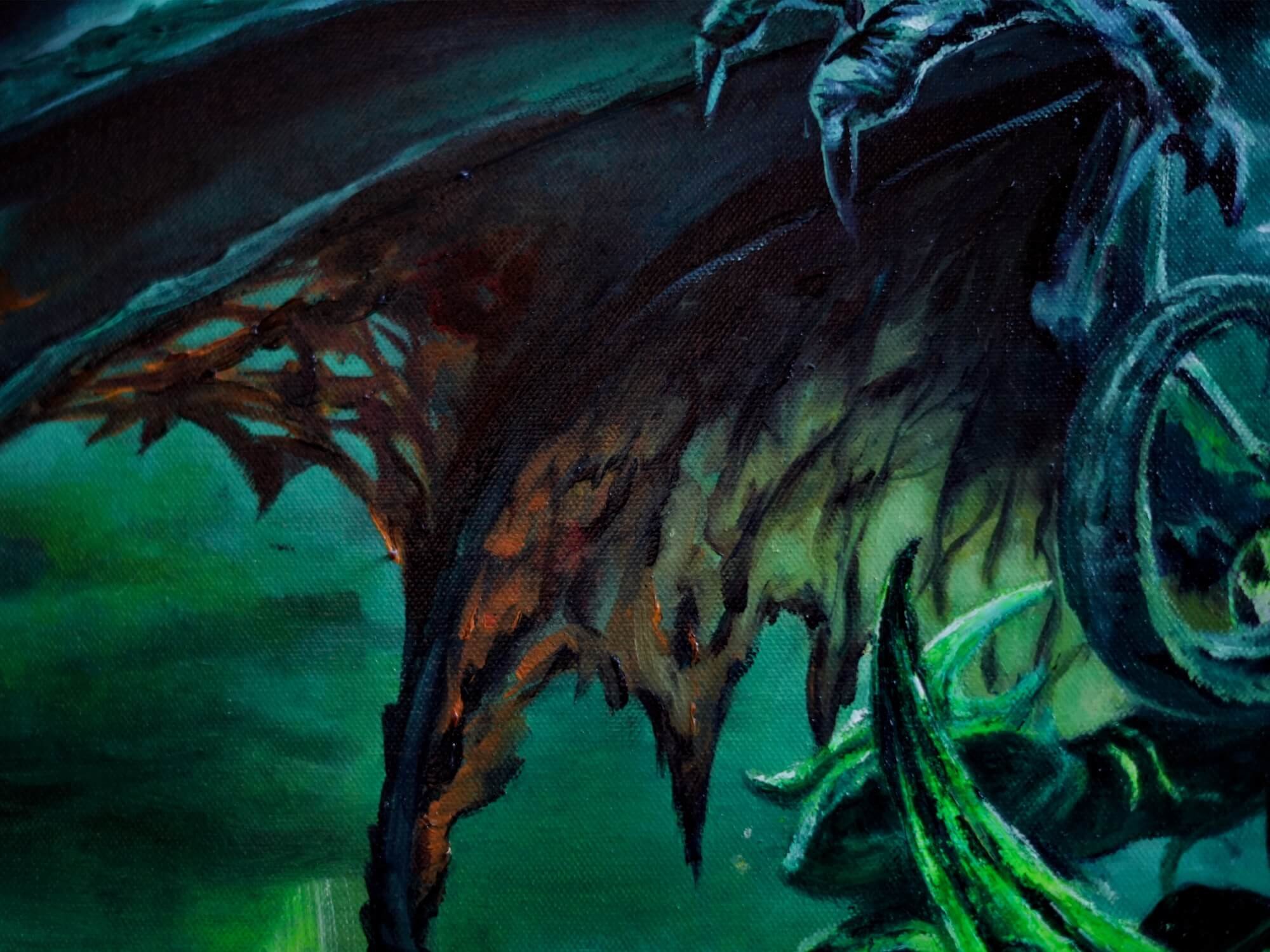 Illidan Stormrage wings WoW Legion Art hand painted details