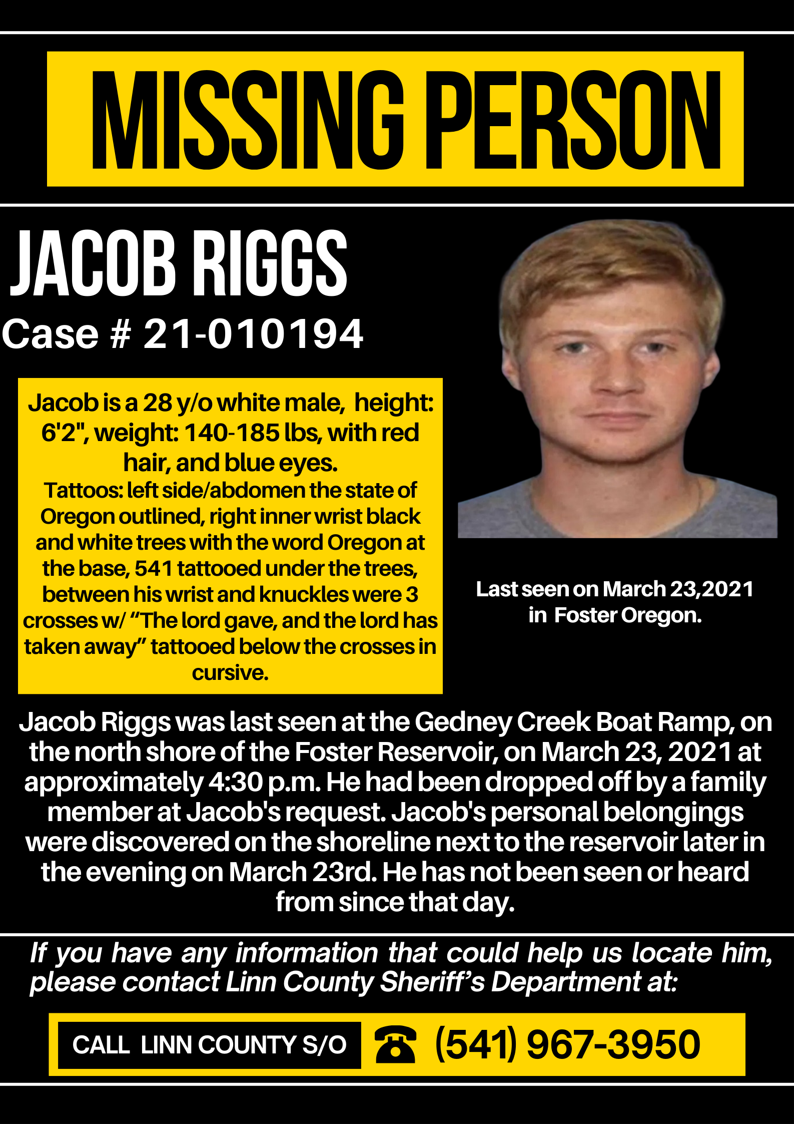 Missing Jacob Riley Jacob Riggs β Oregons Vanished