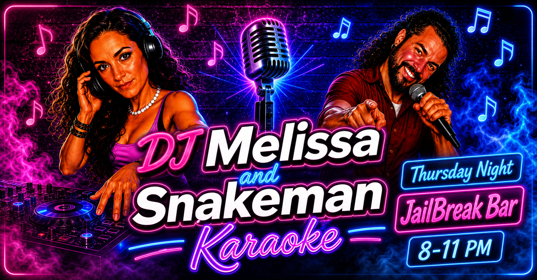 Karaoke with DJ Melissa and Snakeman