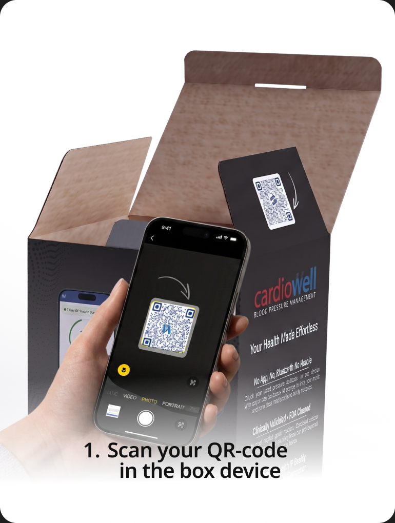 STEP 1 - SCAN YOUR QR-CODE IN THE BOX DEVICE