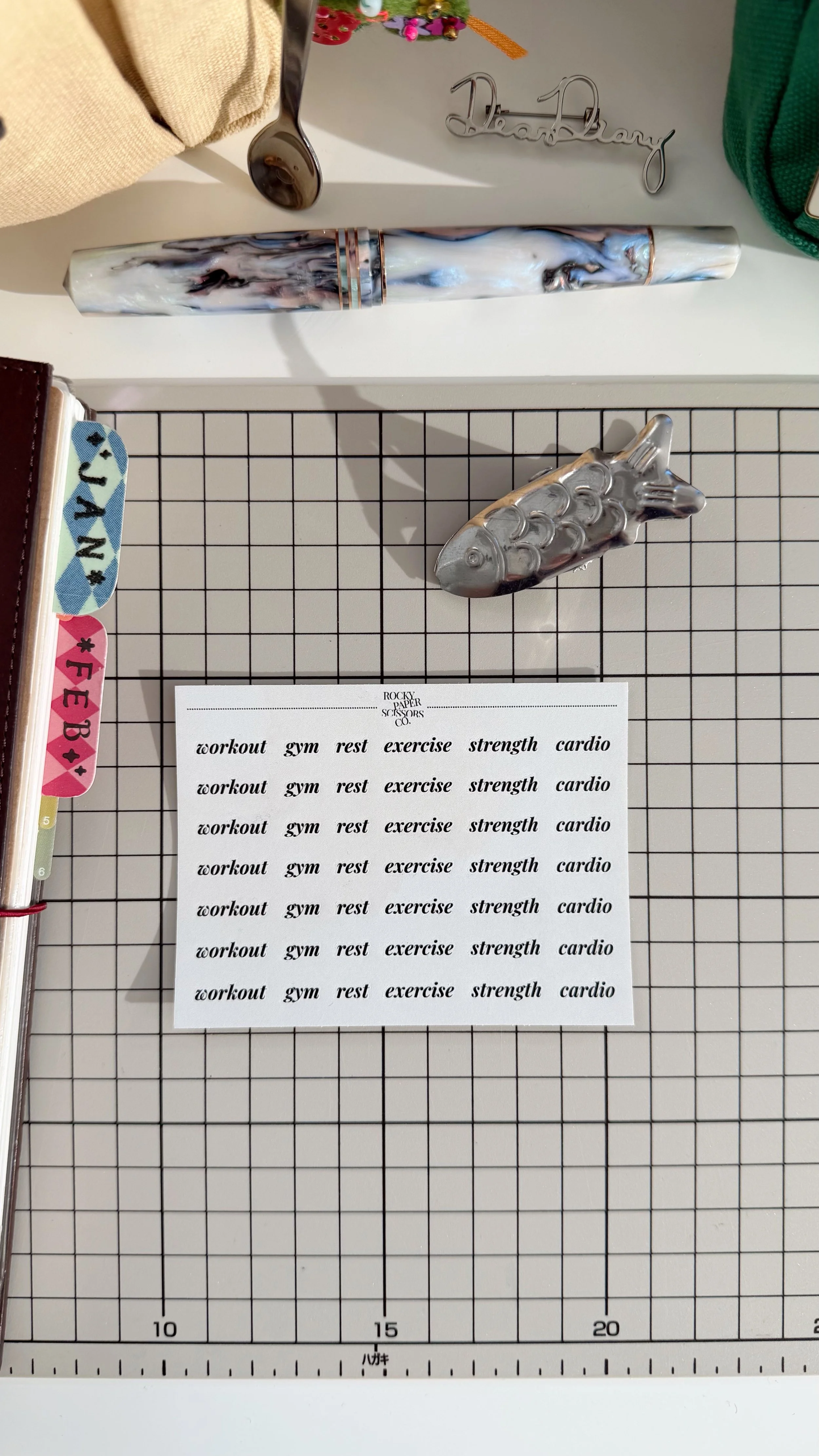 Fitness 4" x 3" Sticker Sheet (Normal Font Size)