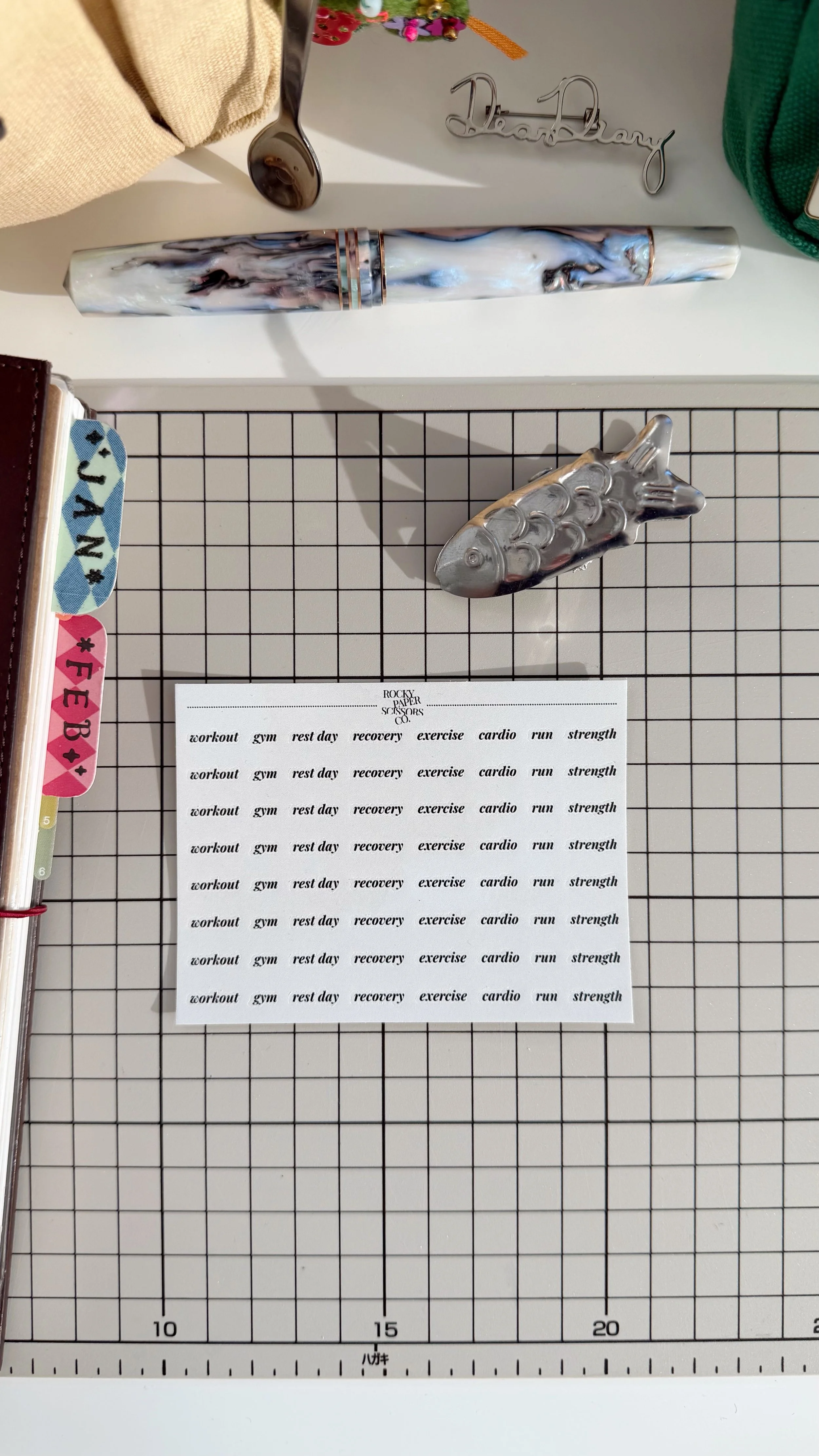 Fitness 4" x 3" Sticker Sheet (Mini Font Size)