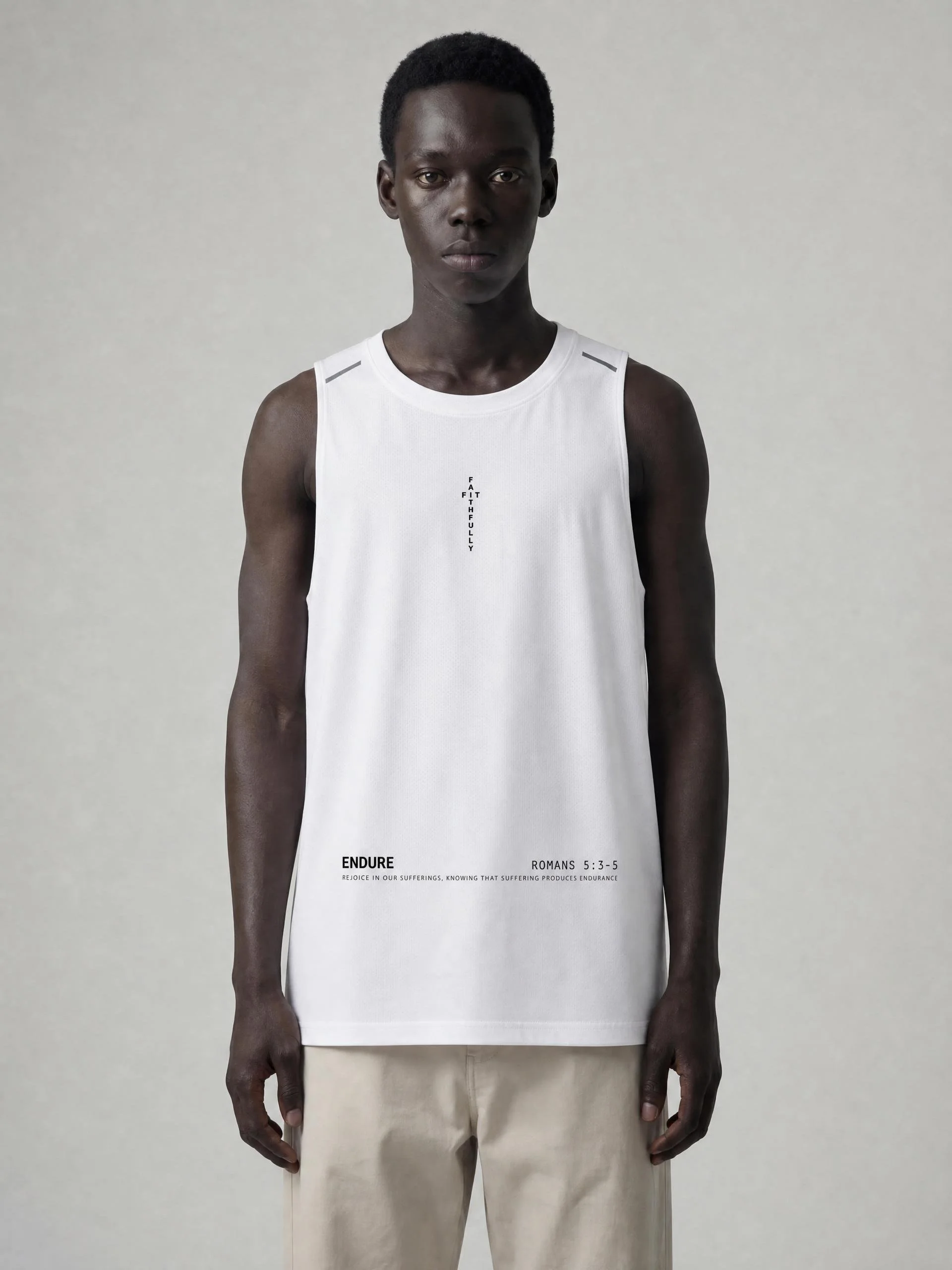 Endure Mens Race Day Performance Tank (White)