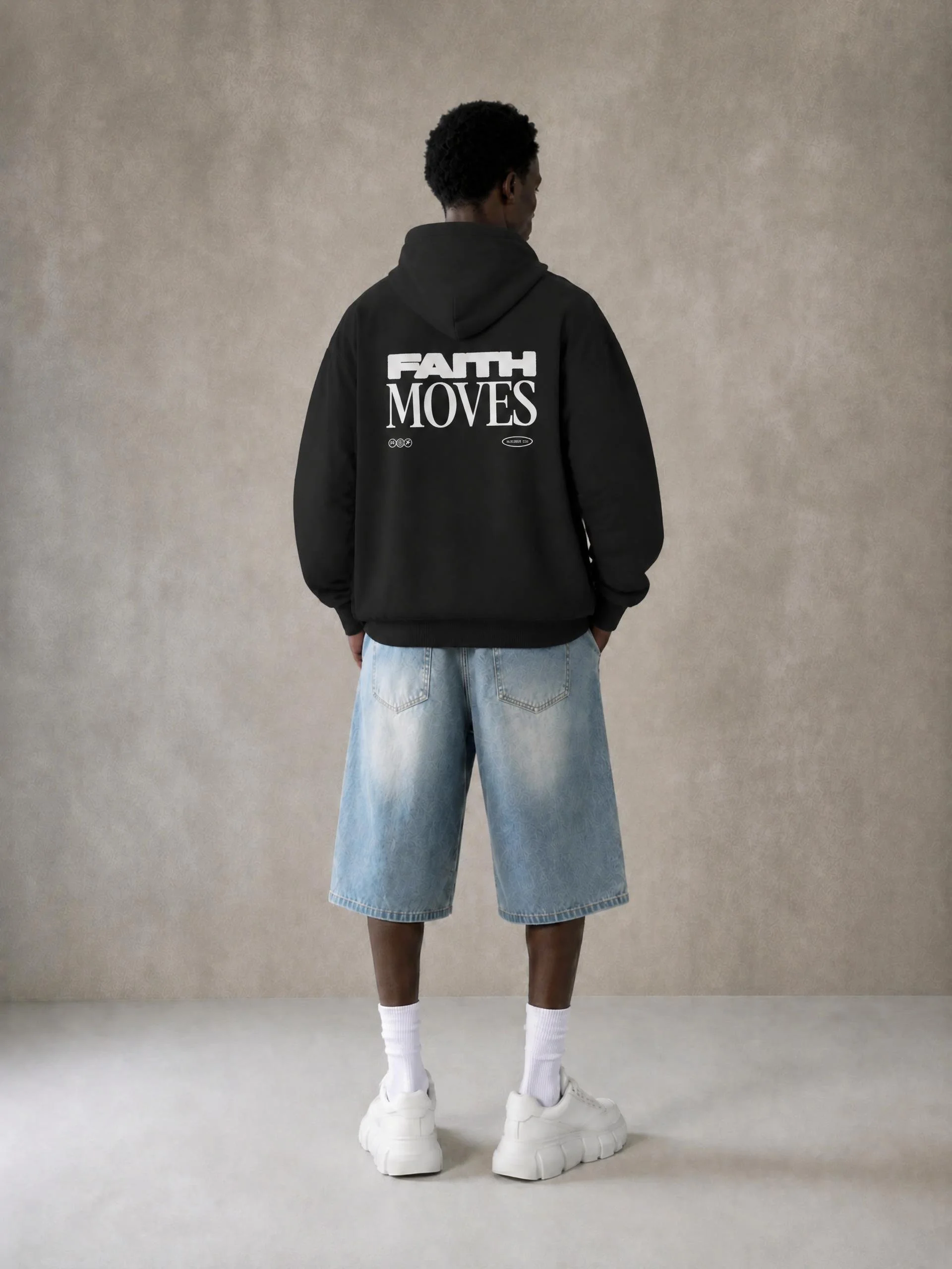 Faith Moves Vintage Wash Fleece Hoodie (Unisex)