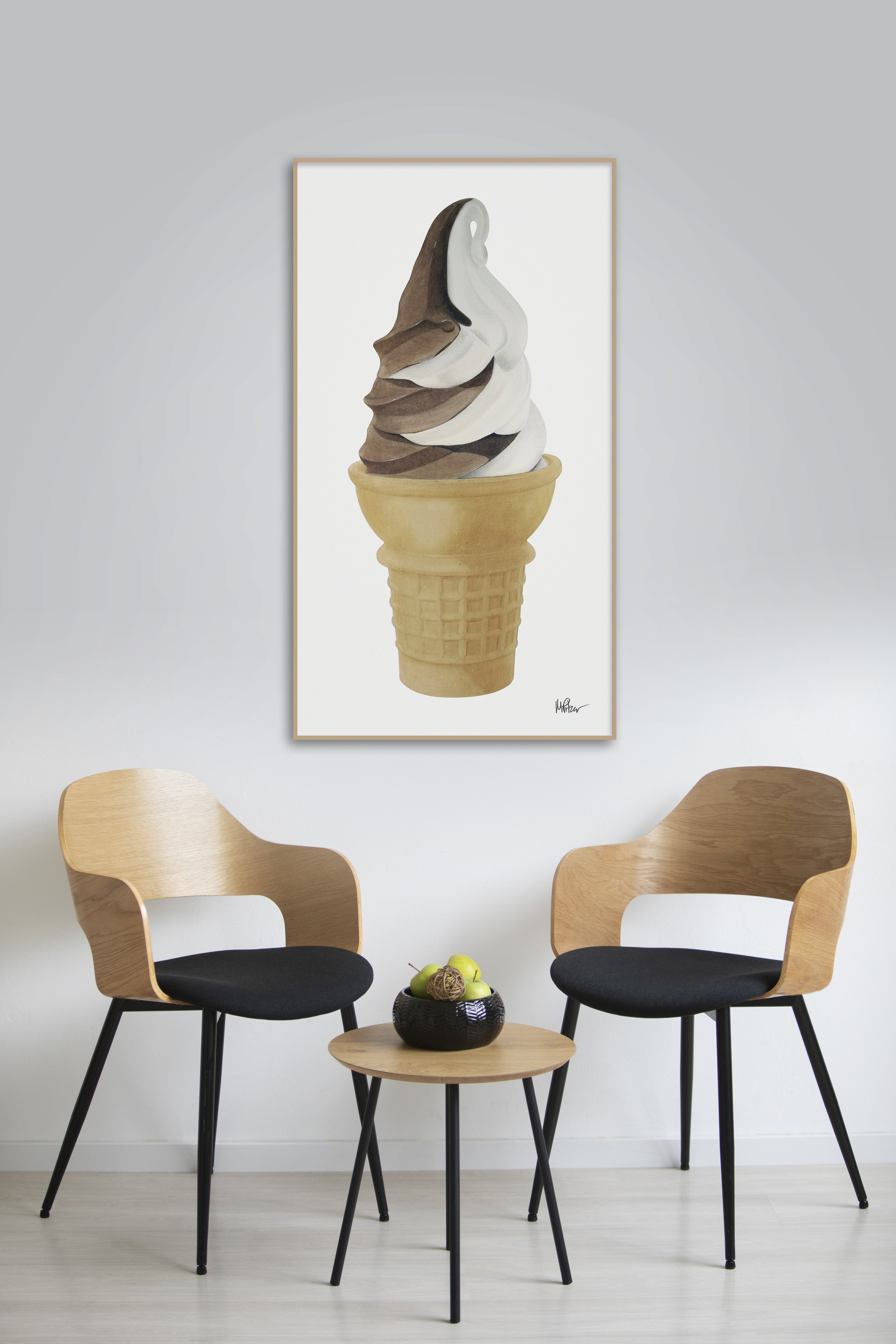 ice cream cone - chocolate & vanilla_20x36-insitu.jpg
