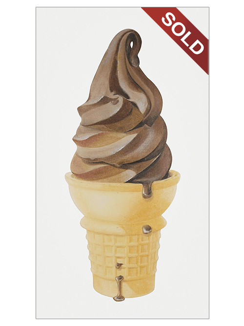 Chocolate Ice Cream Cone  No. 1 | Original Pop-Realism Drawing by Mike Pitzer