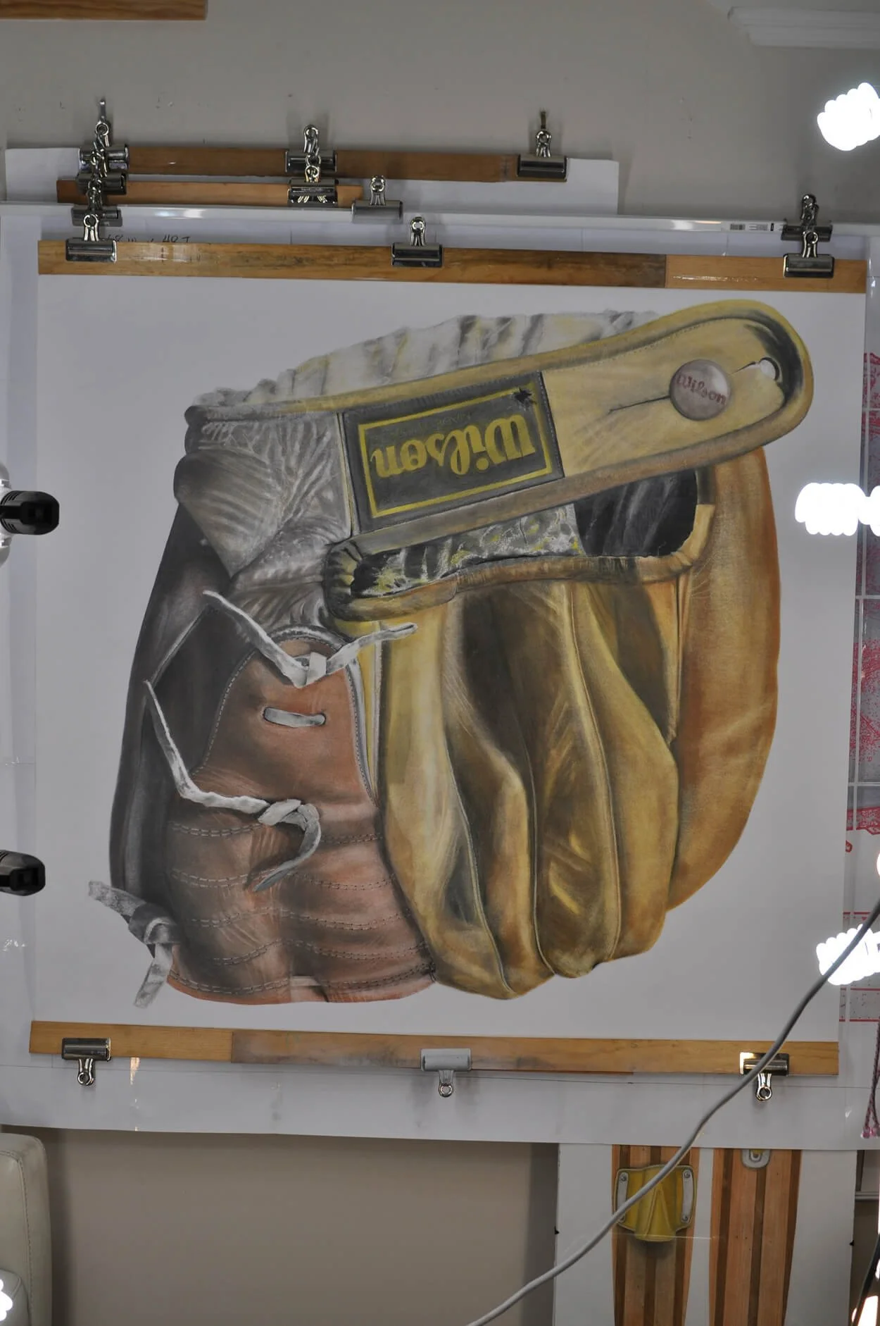 Wilson 3-Finger Baseball Mitt | Original Pop-Realism Drawing by Mike Pitzer