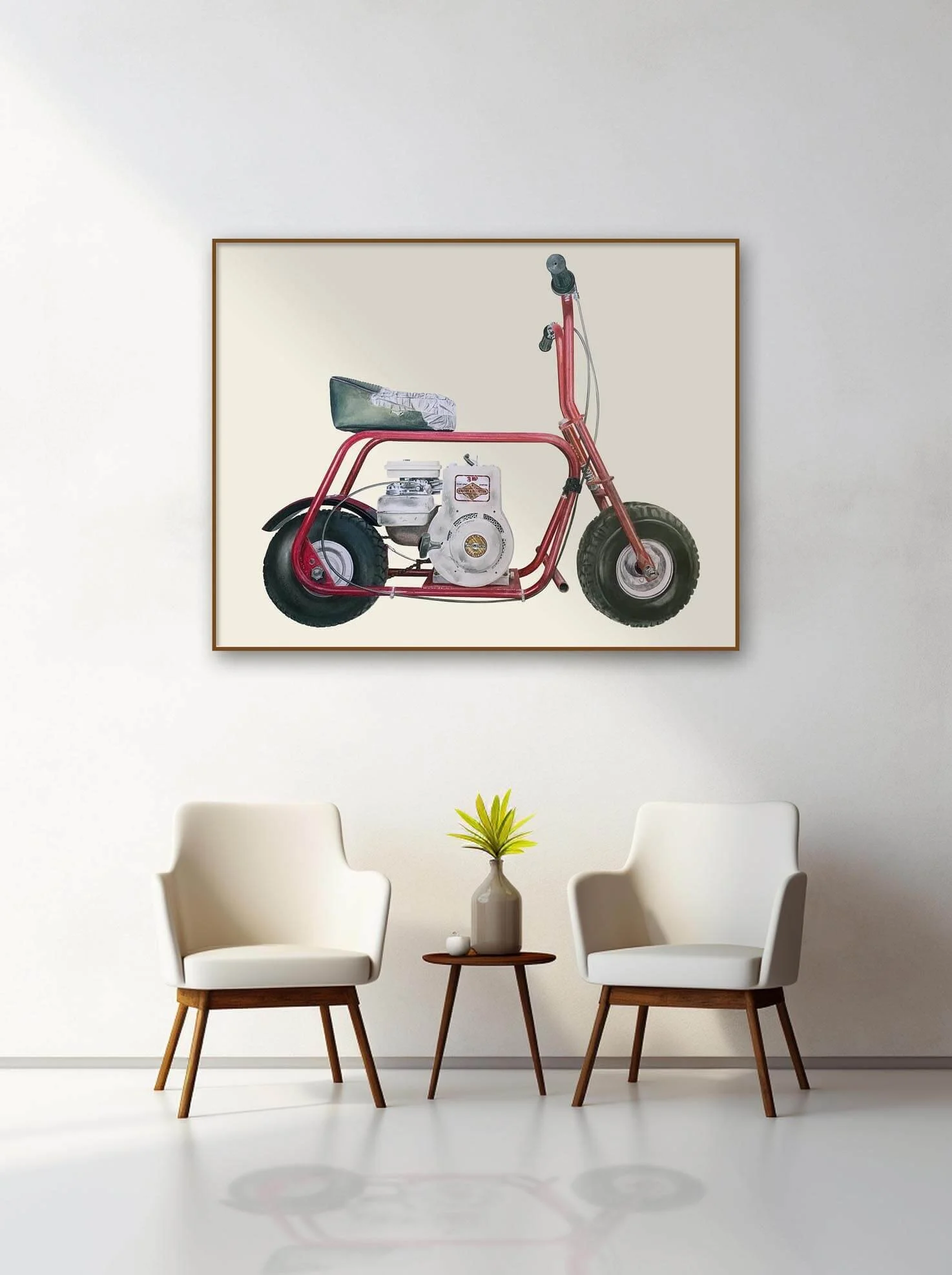 1970's Briggs & Stratton 3hp minibike | Original Pop-Realism Drawing by Mike Pitzer