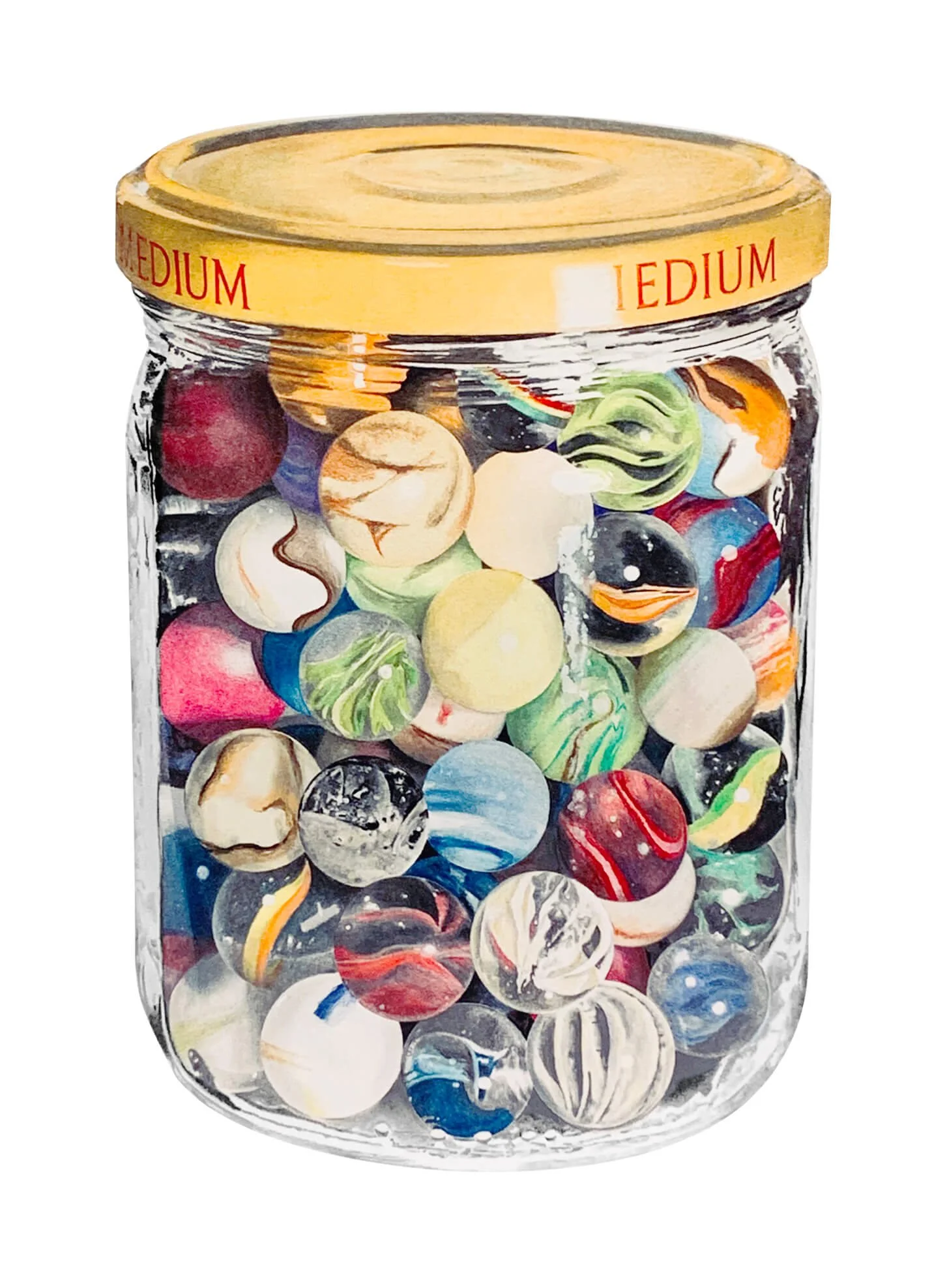 Jar of Marbles No.2 | Original Pop-Realism Drawing by Mike Pitzer