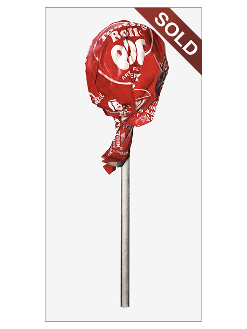 Cherry Tootsie Pop | Original Pop-Realism Drawing by Mike Pitzer