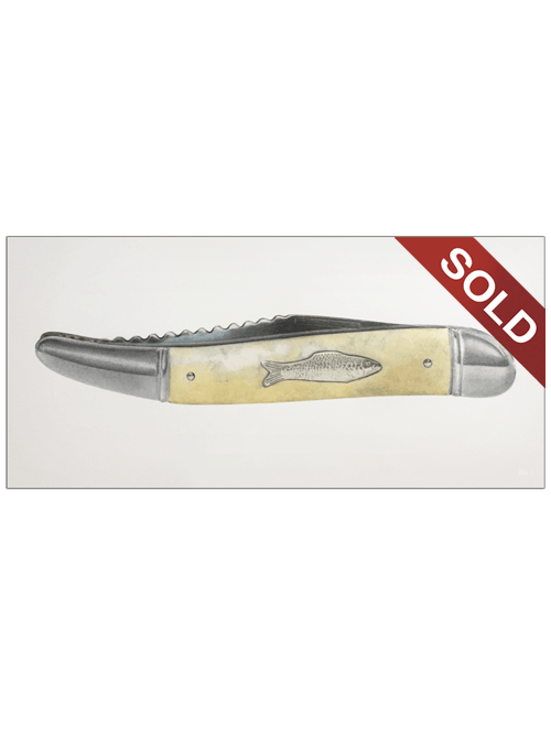 Imperial Fishing Knife | Original Pop-Realism Drawing by Mike Pitzer