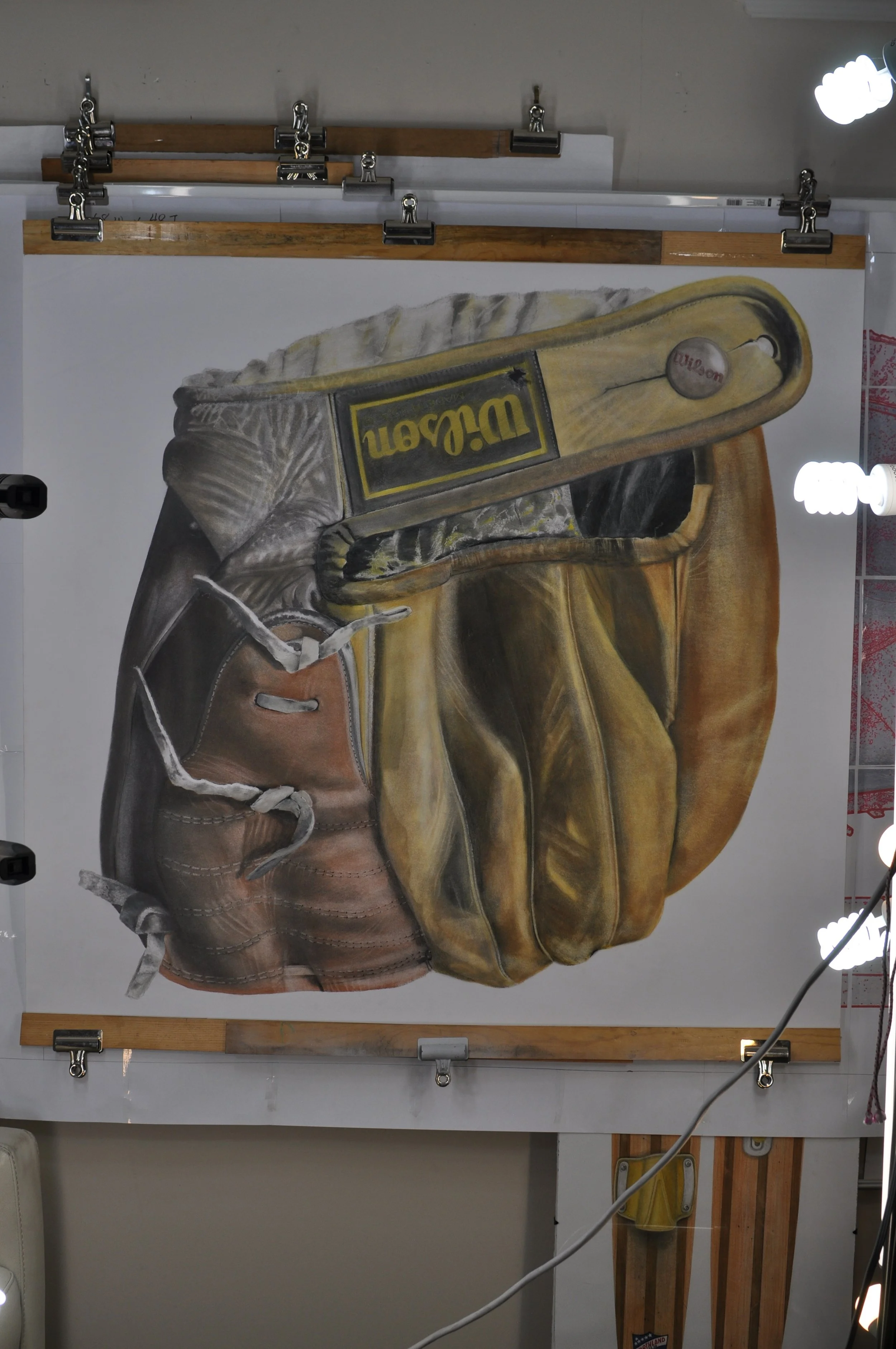 Wilson 3-Finger Baseball Mitt | Original Pop-Realism Drawing by Mike Pitzer