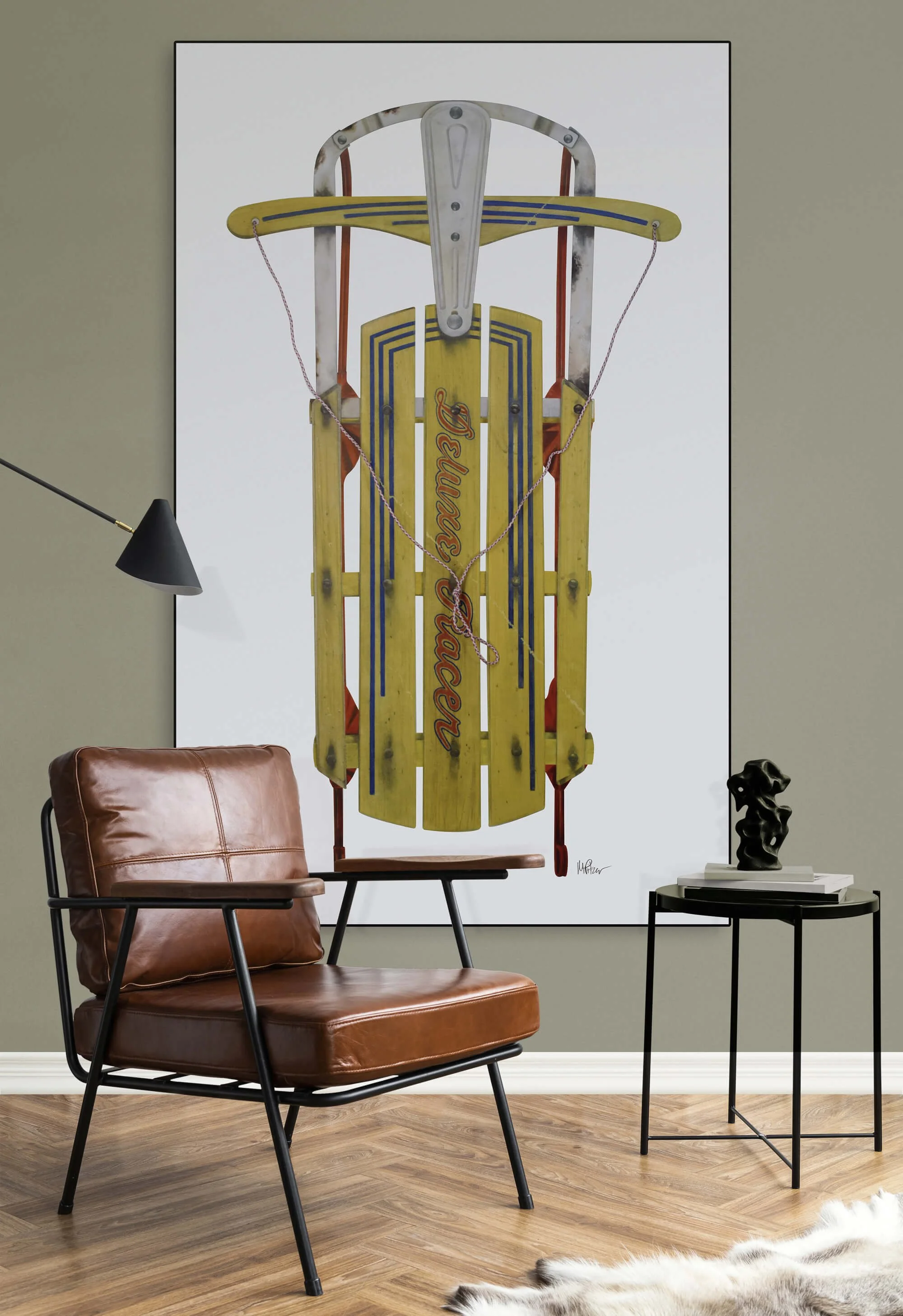 Vintage Deluxe Racer Sled, No.10 | Original Pop-Realism Drawing by Mike Pitzer
