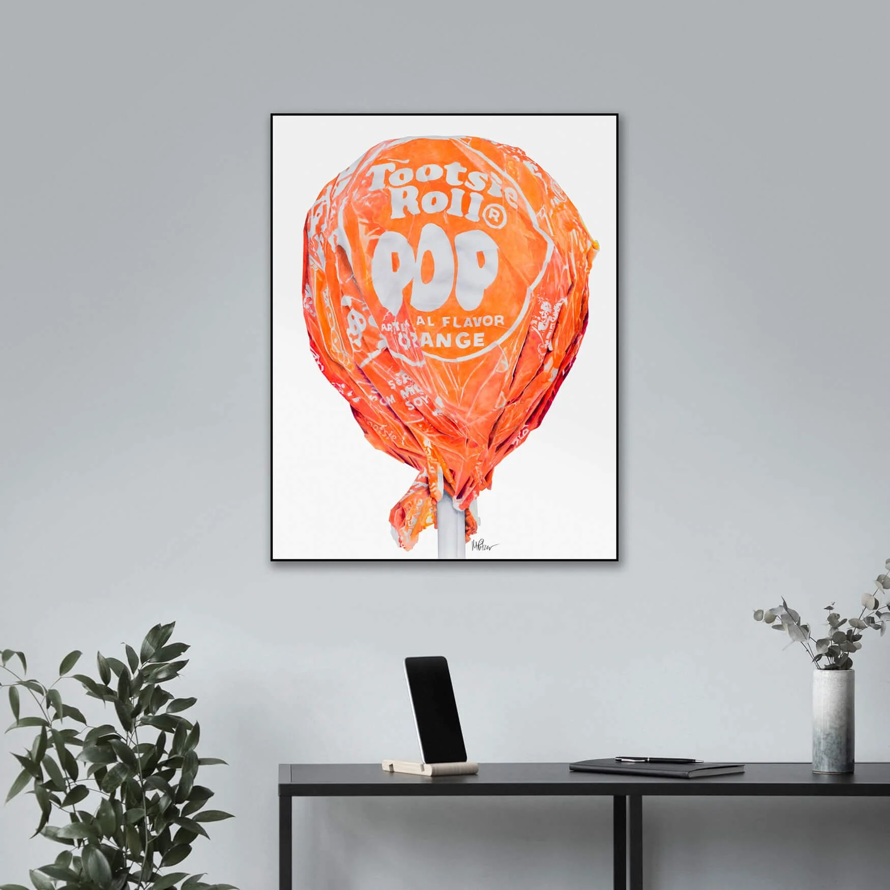 Orange Tootsie Pop No. 4 | Original Pop-Realism Drawing by Mike Pitzer