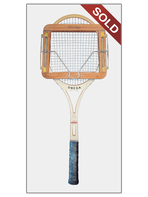 Slazenger Omega Tennis Racquet | Original Pop-Realism Drawing by Mike Pitzer