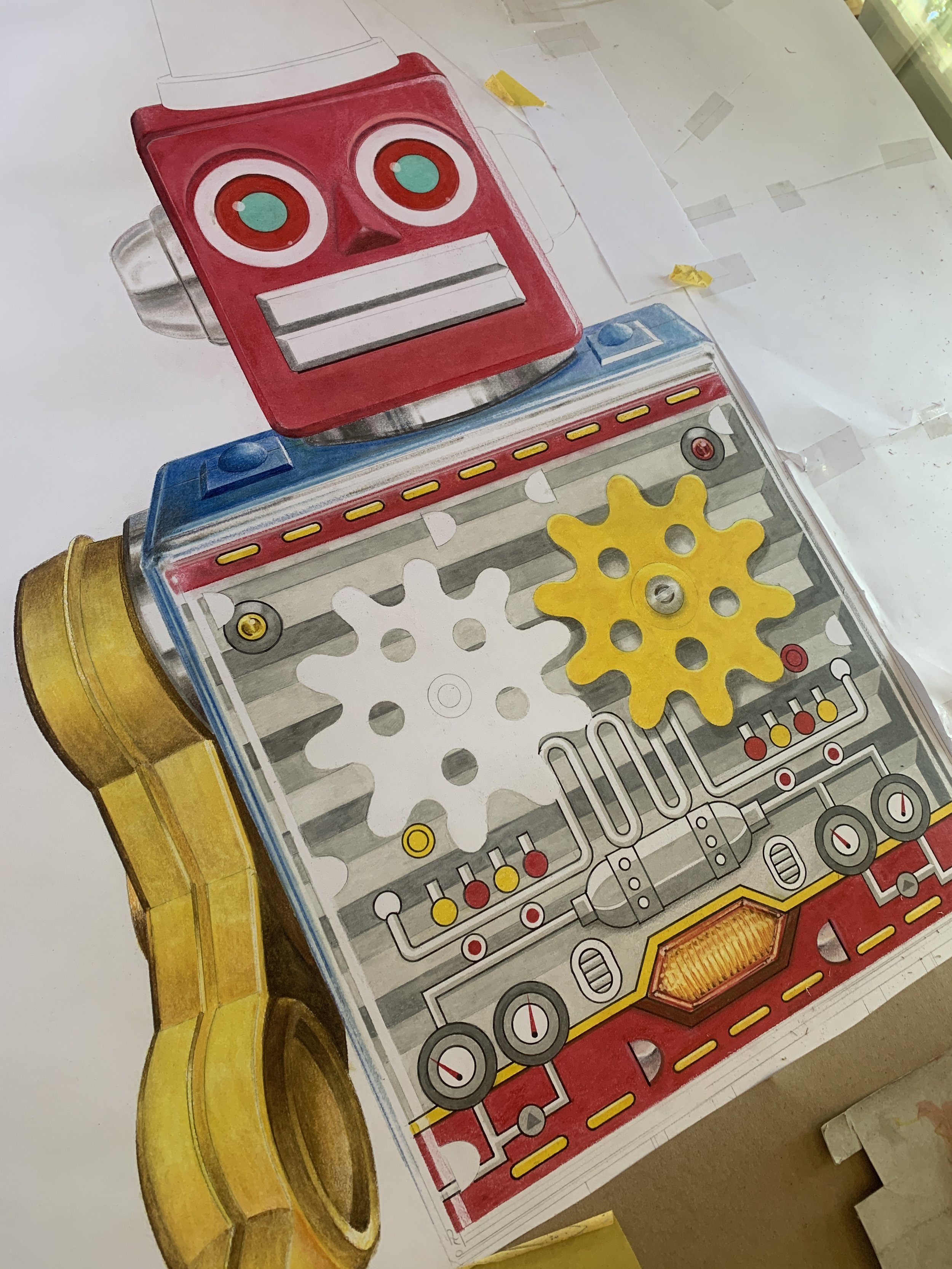 60s Horikawa-style Gear Wind-Up Robot-01.JPG