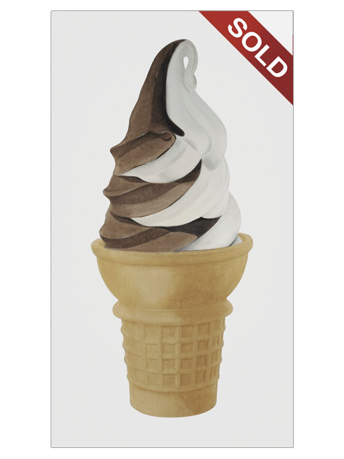 Chocolate & Vanilla Ice Cream Cone  No. 1 | Original Pop-Realism Drawing by Mike Pitzer
