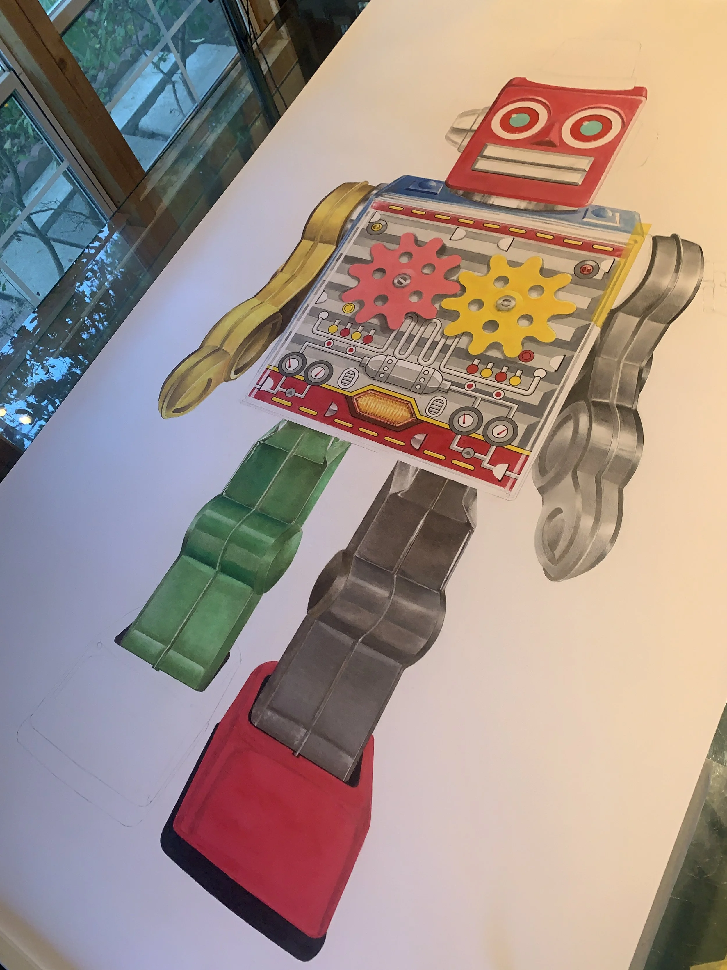 60s Horikawa-style Gear Wind-Up Robot-03.JPG