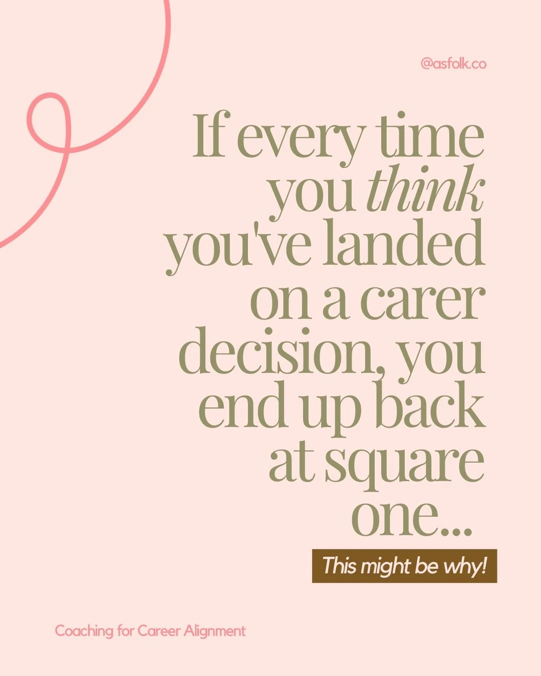 Ever spent months going round in circles and still felt no closer to an answer? 🤎

I see this with clients so often - after years of making decisions based on what made sense on paper, or what felt expected - their own take on things starts to feel 