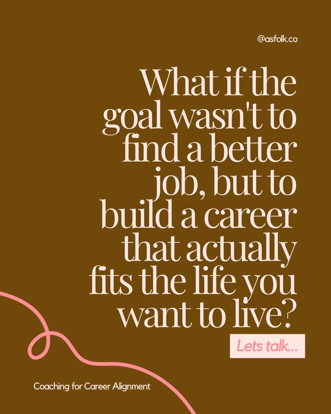Trust me, the best question you can ask yourself if you&rsquo;re unhappy in your career, isn&rsquo;t &ldquo;what job should I do&rdquo; 🙅&zwj;♀️

It&rsquo;s &lsquo;what do I need from my working life&rsquo;. Because when my client&rsquo;s comes to m