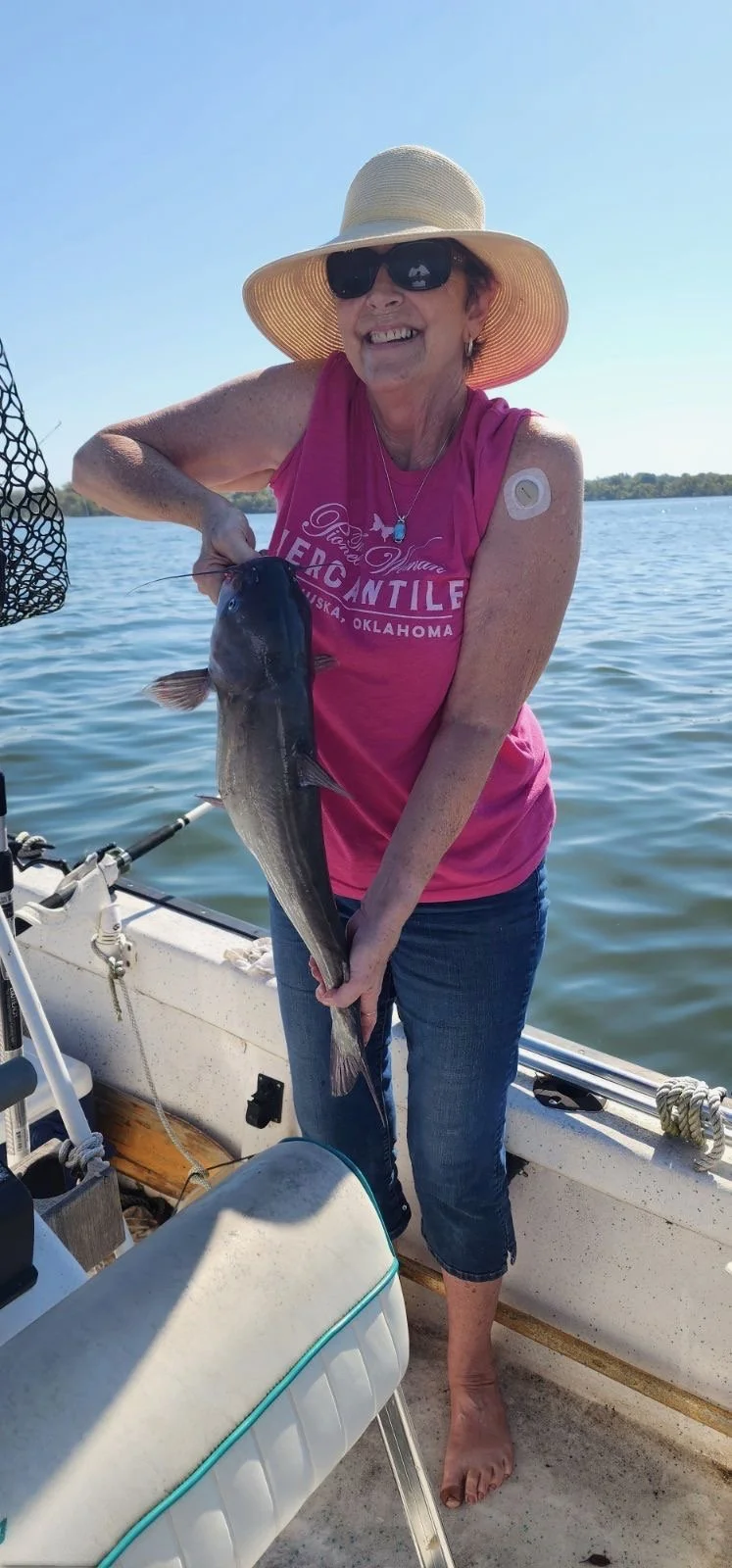 Woman who stayed at Bernice RV park catches a fish on Grand Lake!