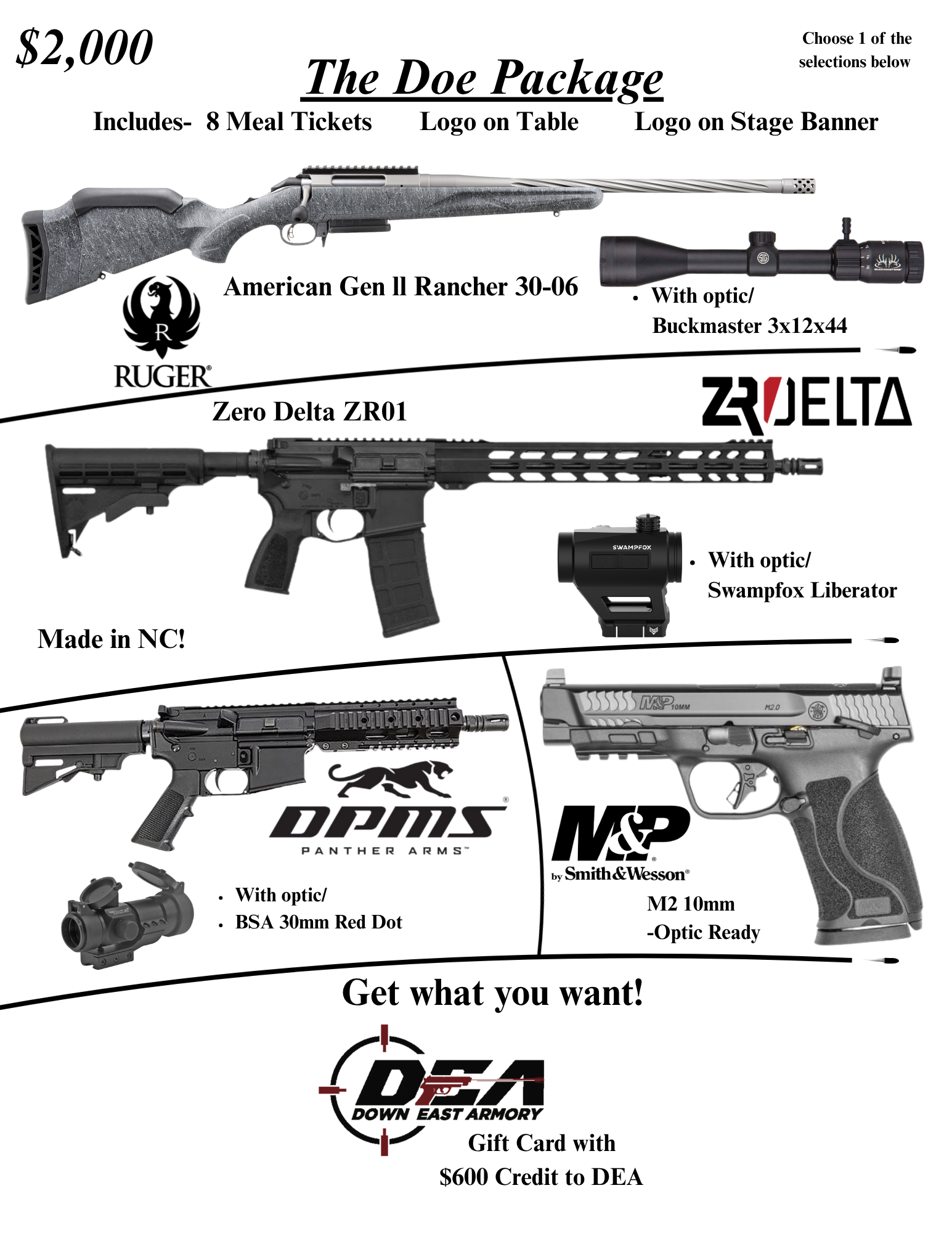 Sponsor Table: The Doe Package