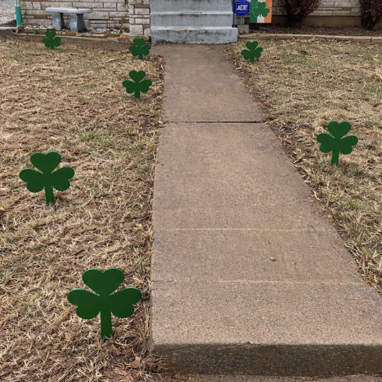 Shamrock Stakes Metal Lawn Decor - Set of (6)