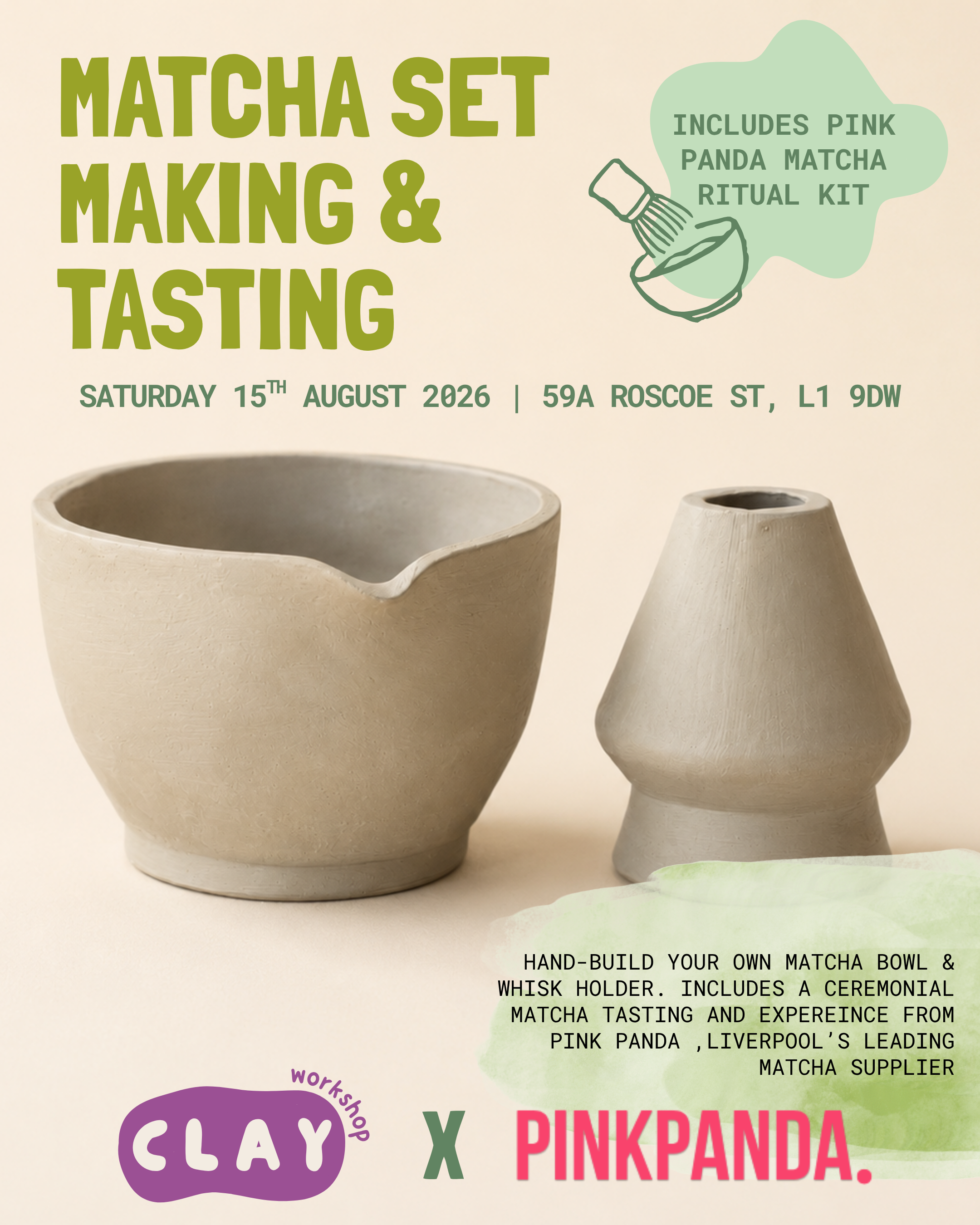 PINK PANDA X Clay Workshop | Matcha Set Making &amp; Tasting