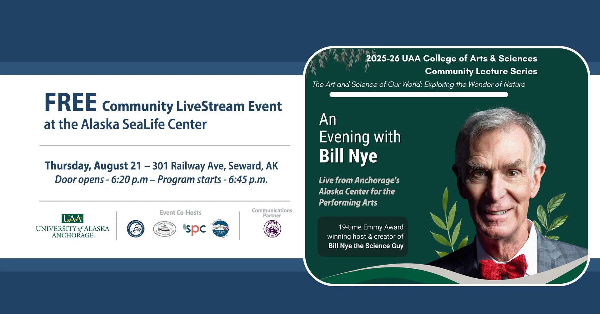 An Evening with Bill Nye live from the Center for the Performing Arts