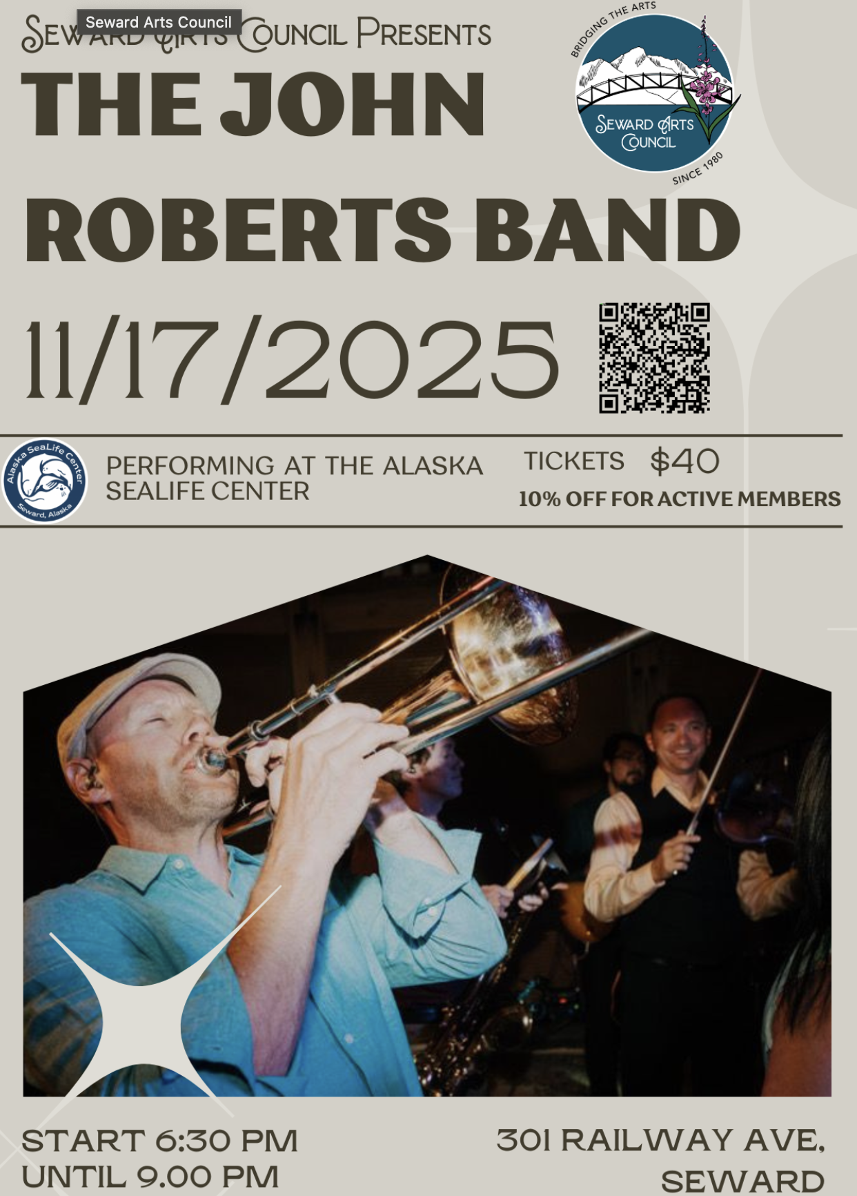 The John Roberts Y Pan Blanco LIVE at the Alaska Sealife Center