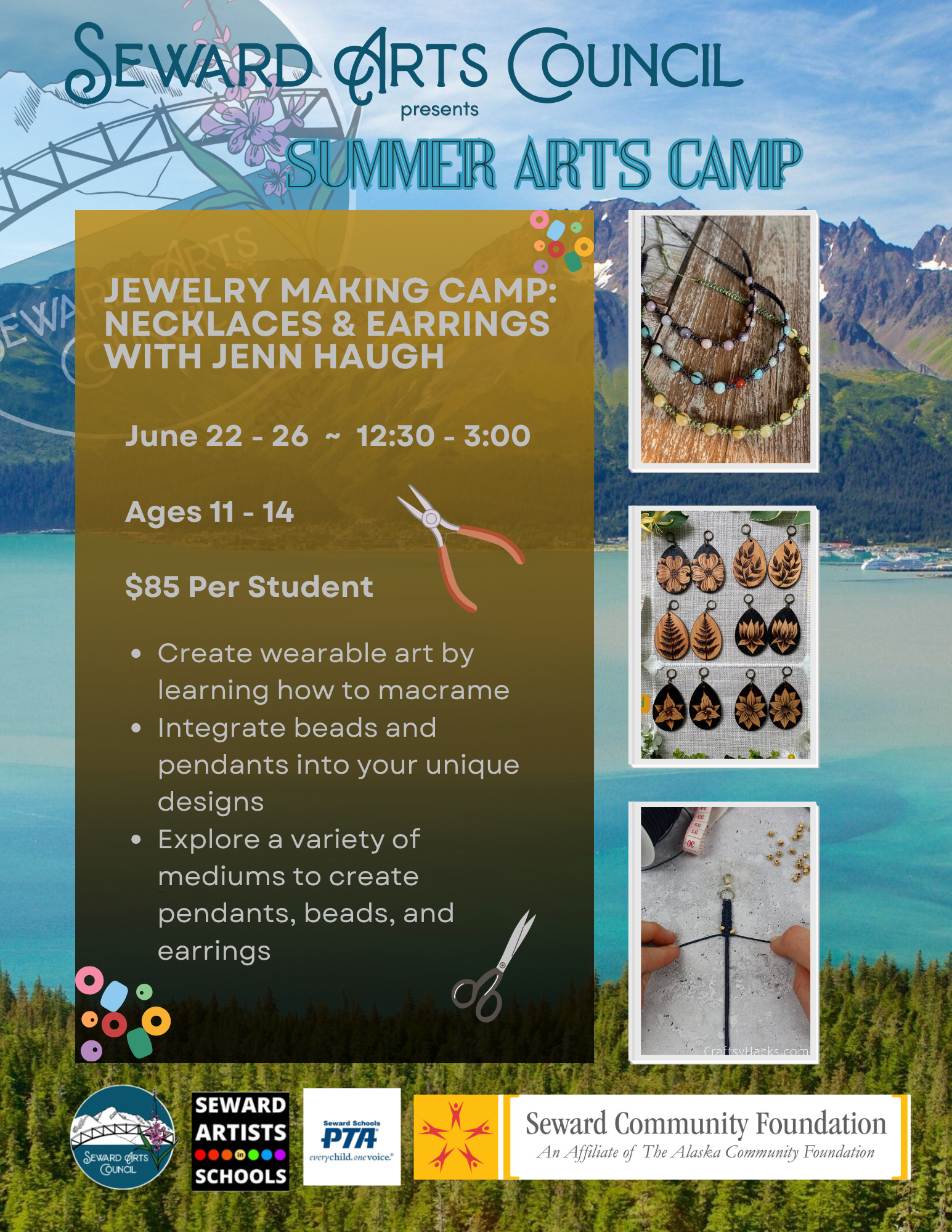 Jewelry Making Camp: Necklaces and Earrings with Miss Haugh