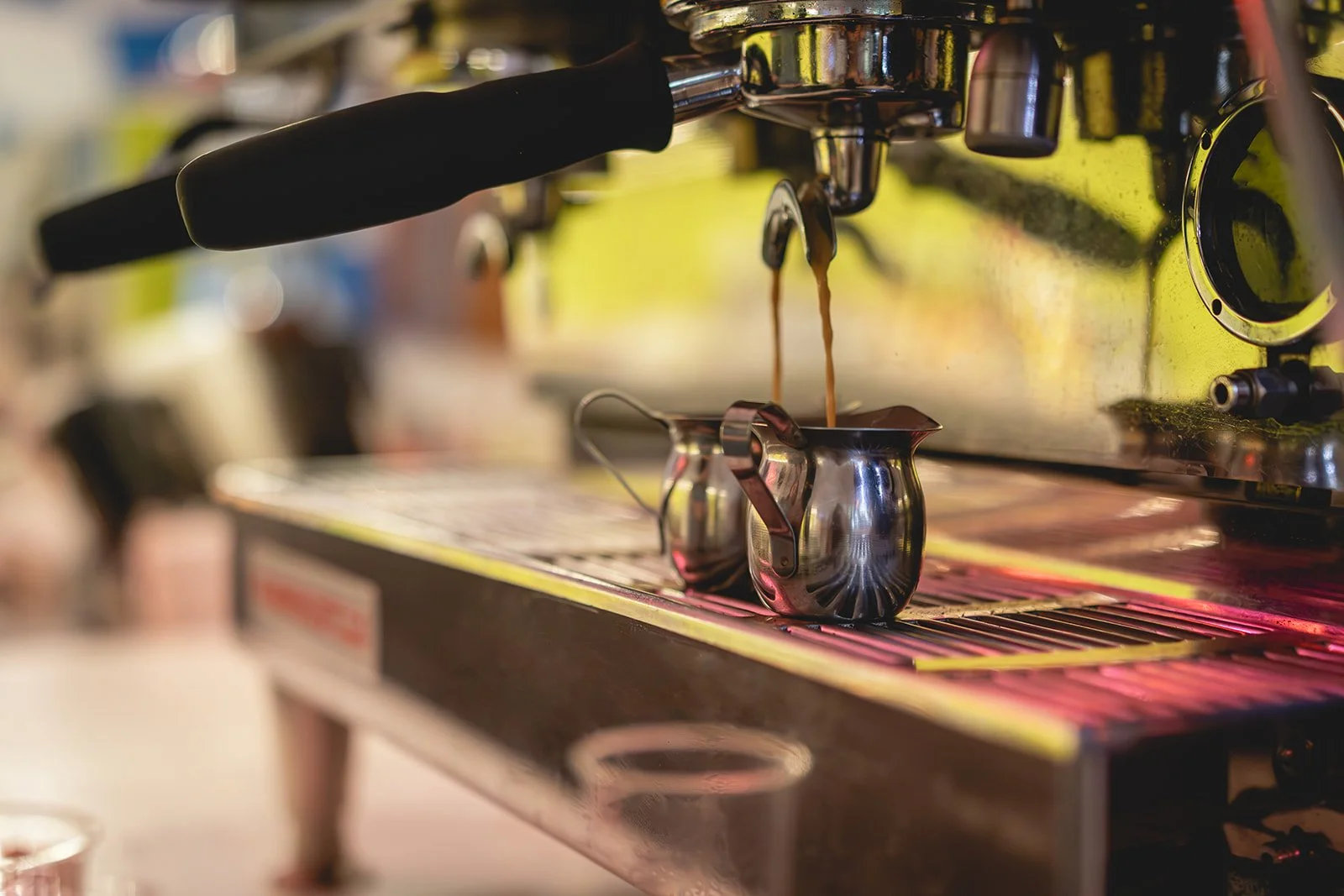 Fresh espresso shot pulled at Art Play Café