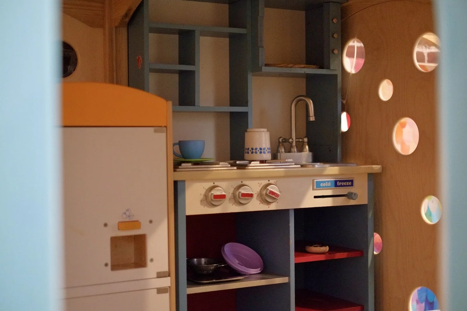 Play kitchen station for pretend play in the play room