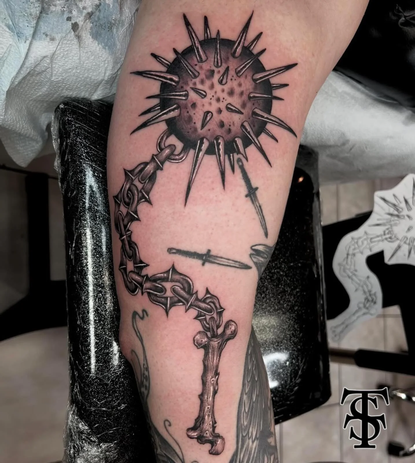 Done by @dangardeatattoos 🦴
&bull; Dan is in the shop Wednesday, Thursday, Saturday &amp; Sunday! You can reach out to him directly to book any appointments &bull; 

#taylorsttattoo #taylorstreettattoo #tst #tattoo #tattooshop #tattooartist #chicago