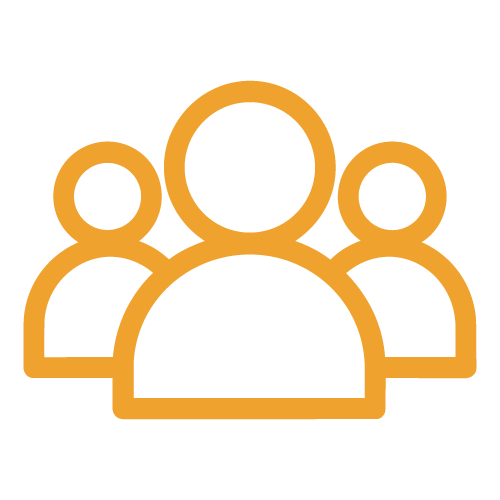 Icon of four people representing a group or team.