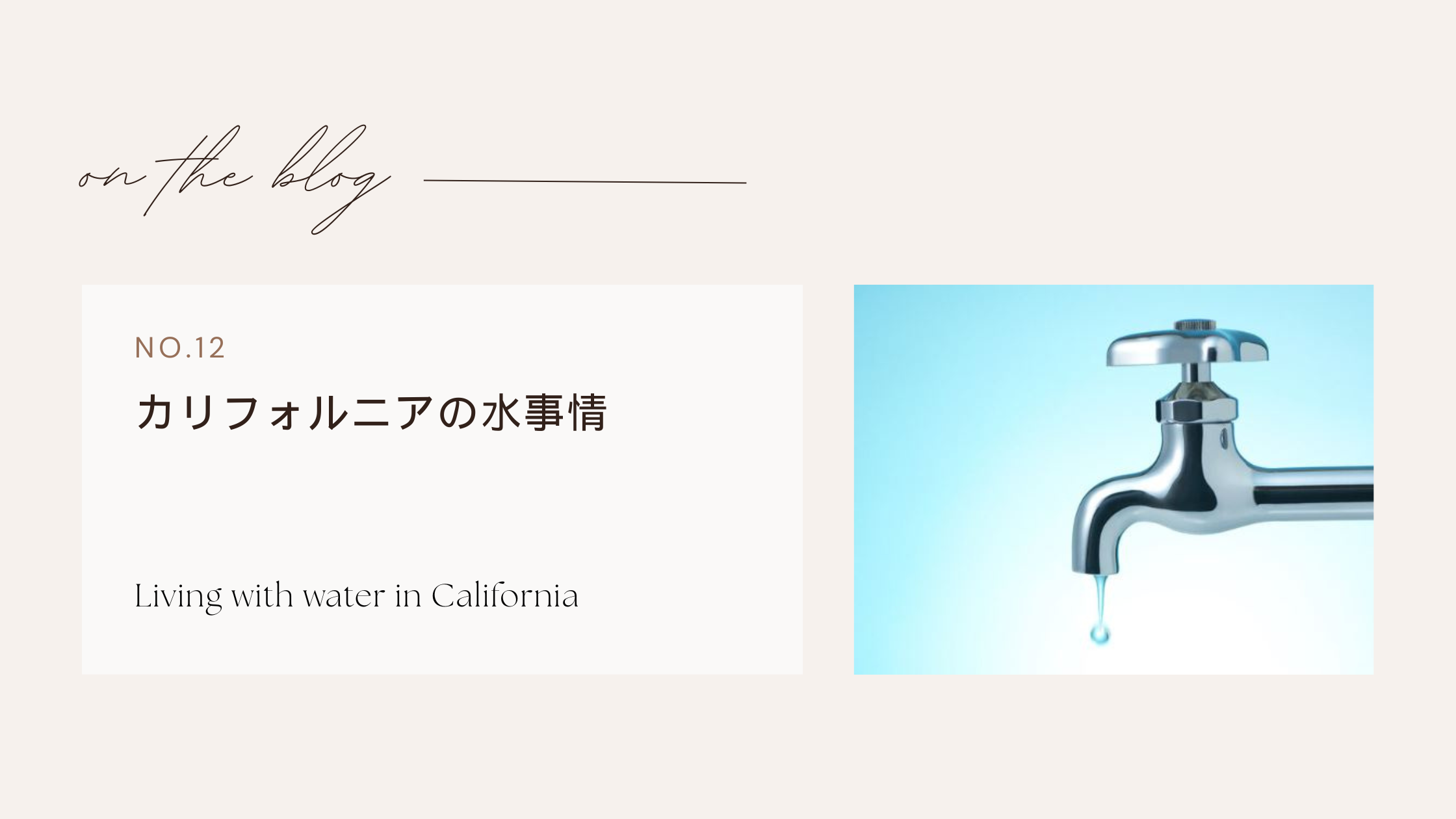 南カリフォルニアの暮らしと水事情