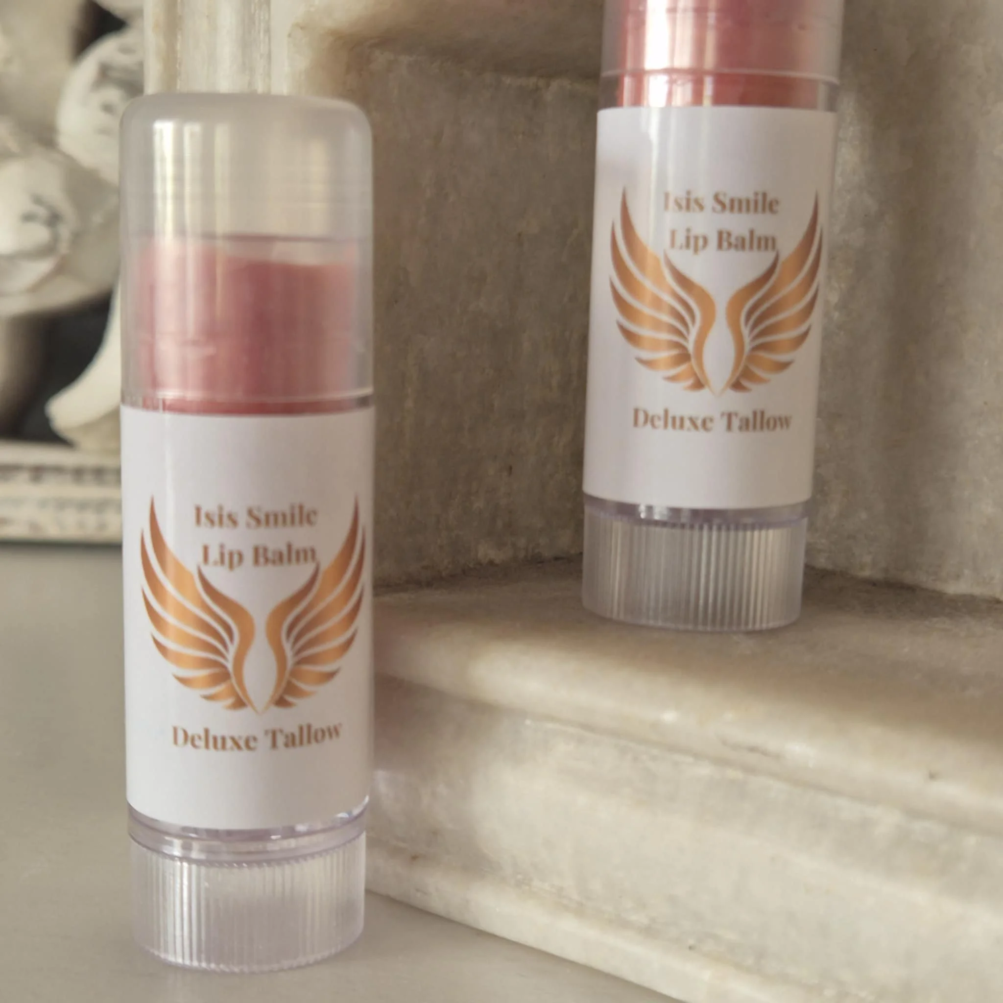 Isis Smile Lip Balm tinted with Rose Gold Mica