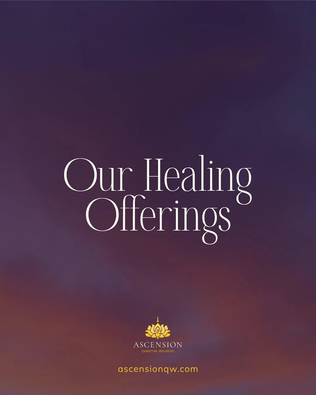 Your choice to take the path of healing is the most sacred &ldquo;call to action&rdquo;. 

Ascension Quantum Wellness and our healing modalities are designed to see all parts of you so that you can remember exactly who you are and start the path to h
