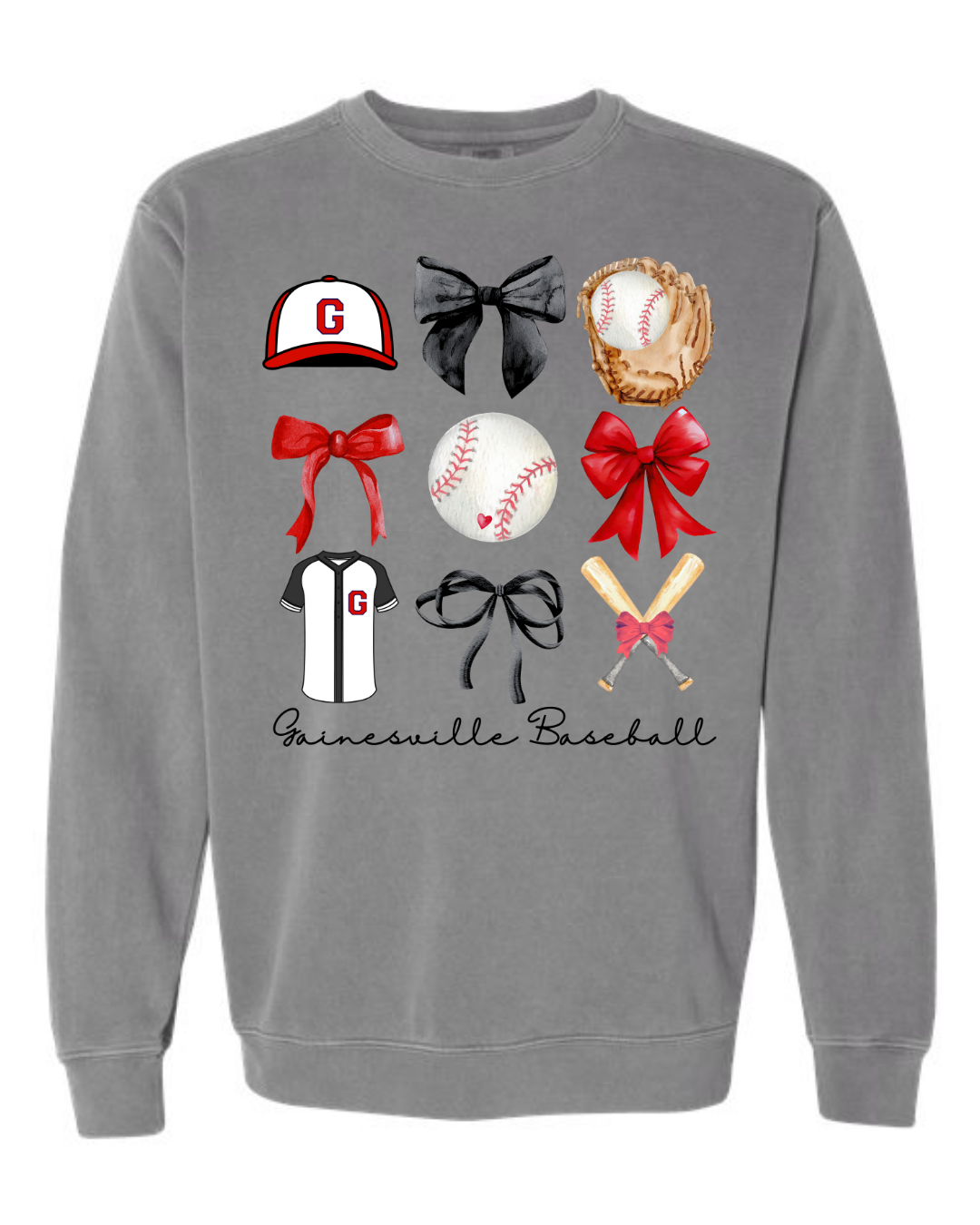 Gainesville Baseball Coquette Comfort Colors Sweatshirt