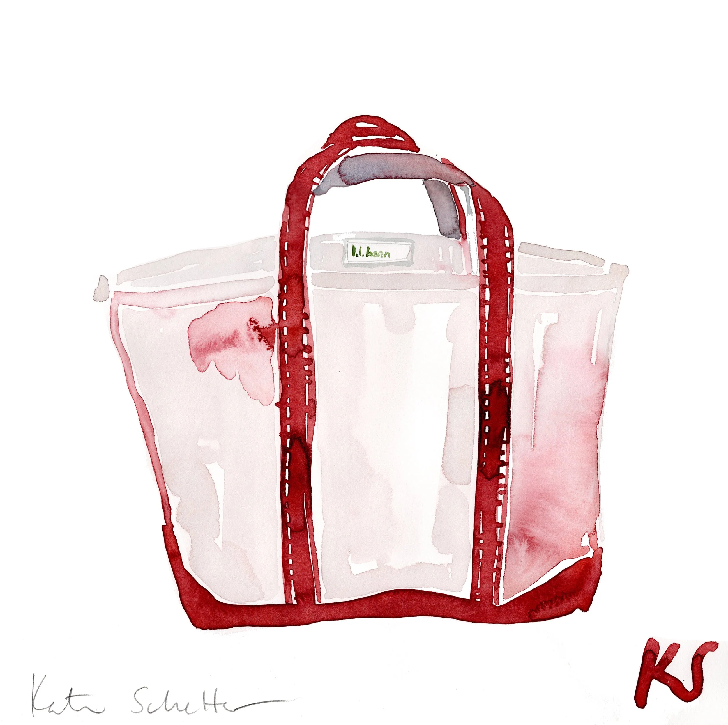 LL BEAN BAG RED | 11" X 12.25"