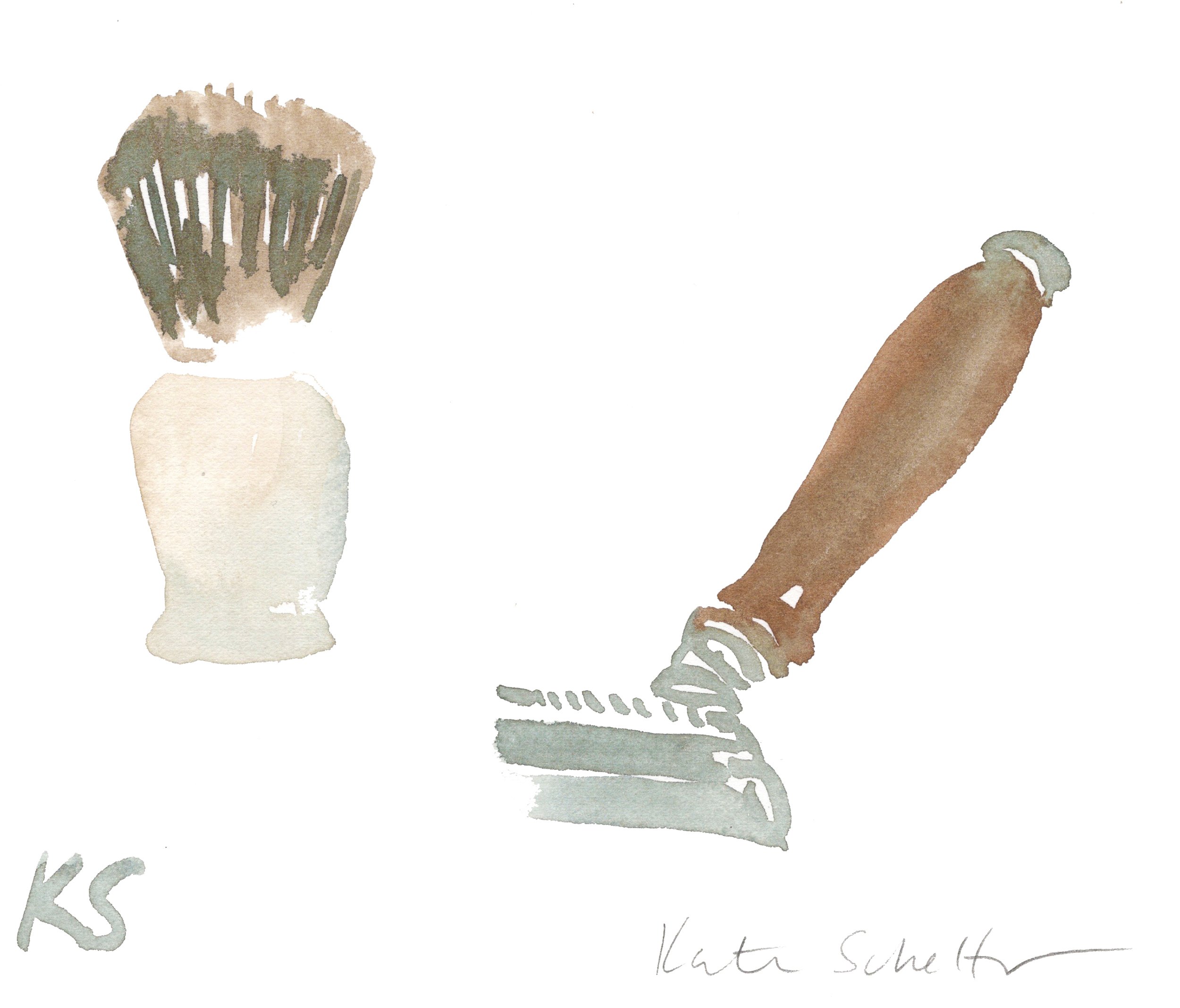 RAZOR AND SHAVING BRUSH