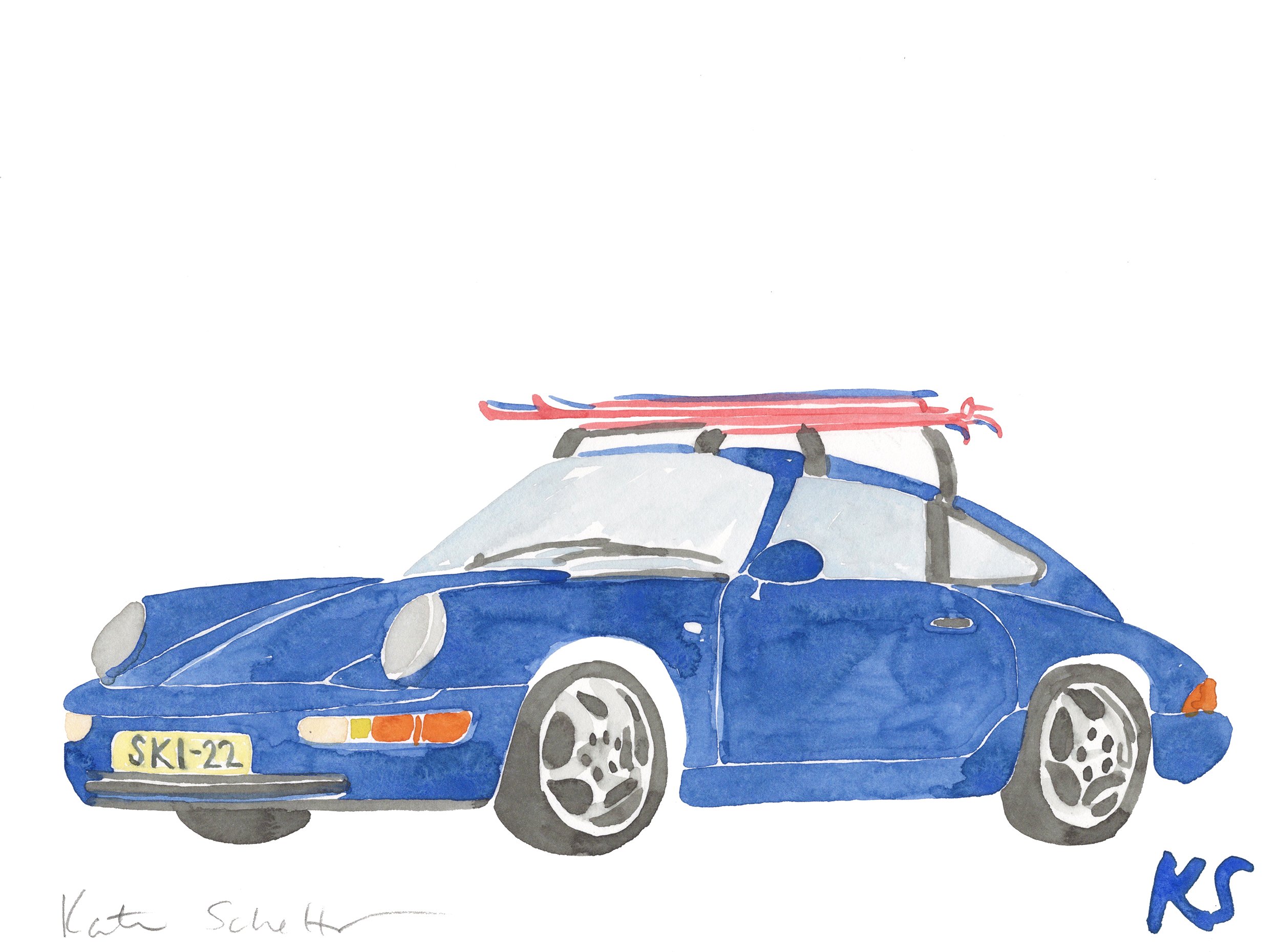 PORSCHE 911 SKI RACK BLUE
