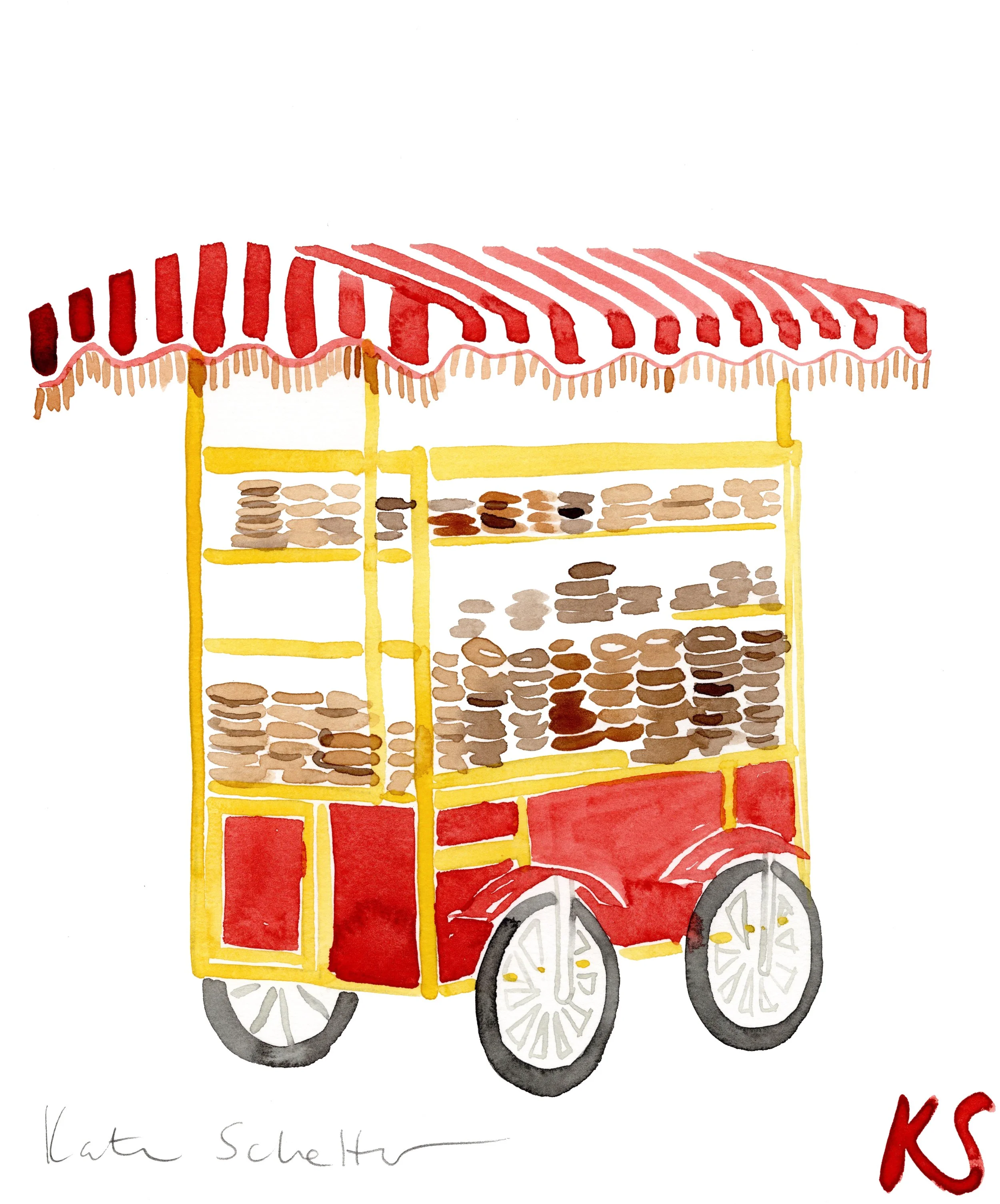 SIMIT CART RED STRIPES | 7.75" X 9.5"