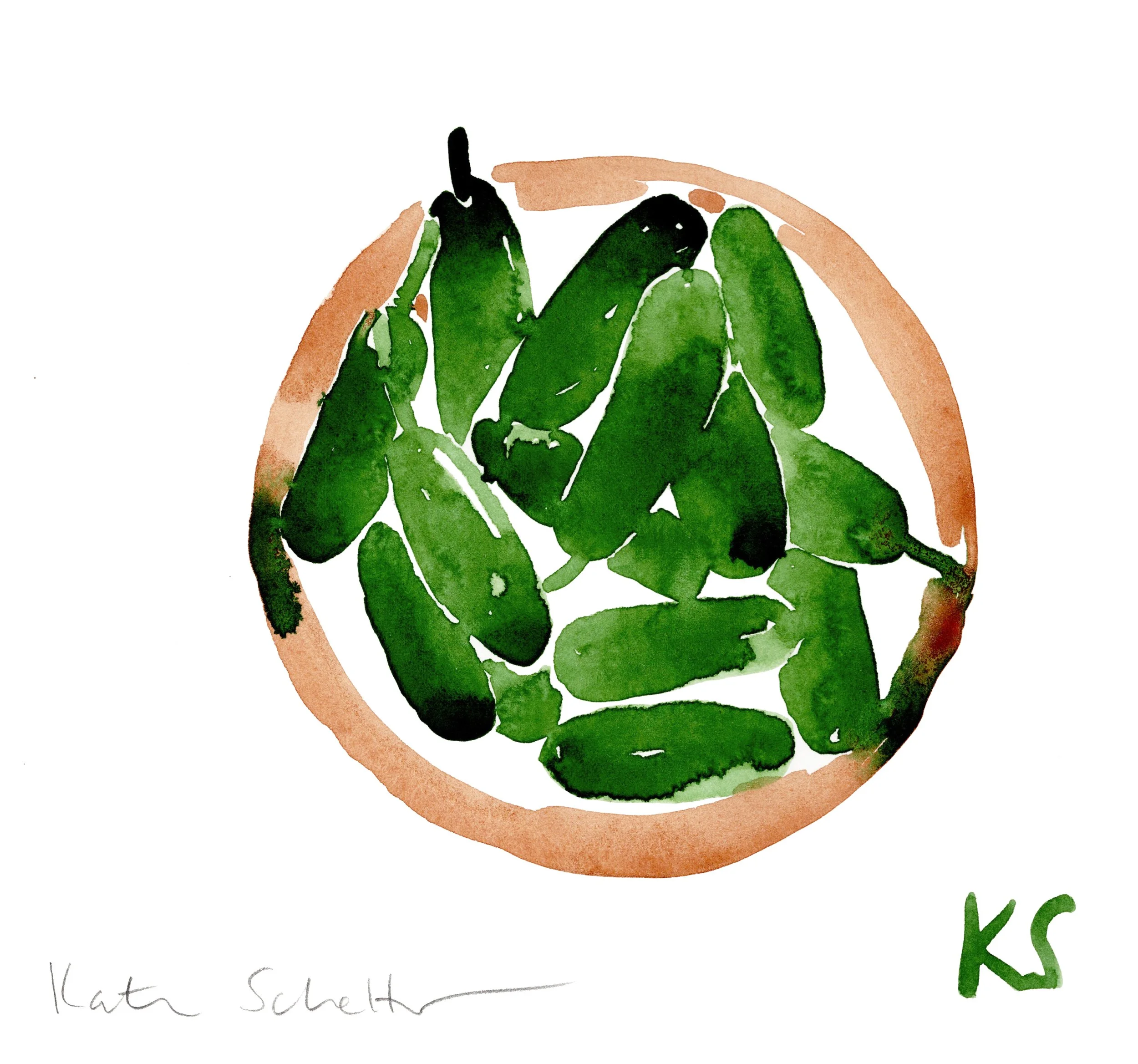 DISH OF MINI CUCUMBERS | 8.25" X 7.5