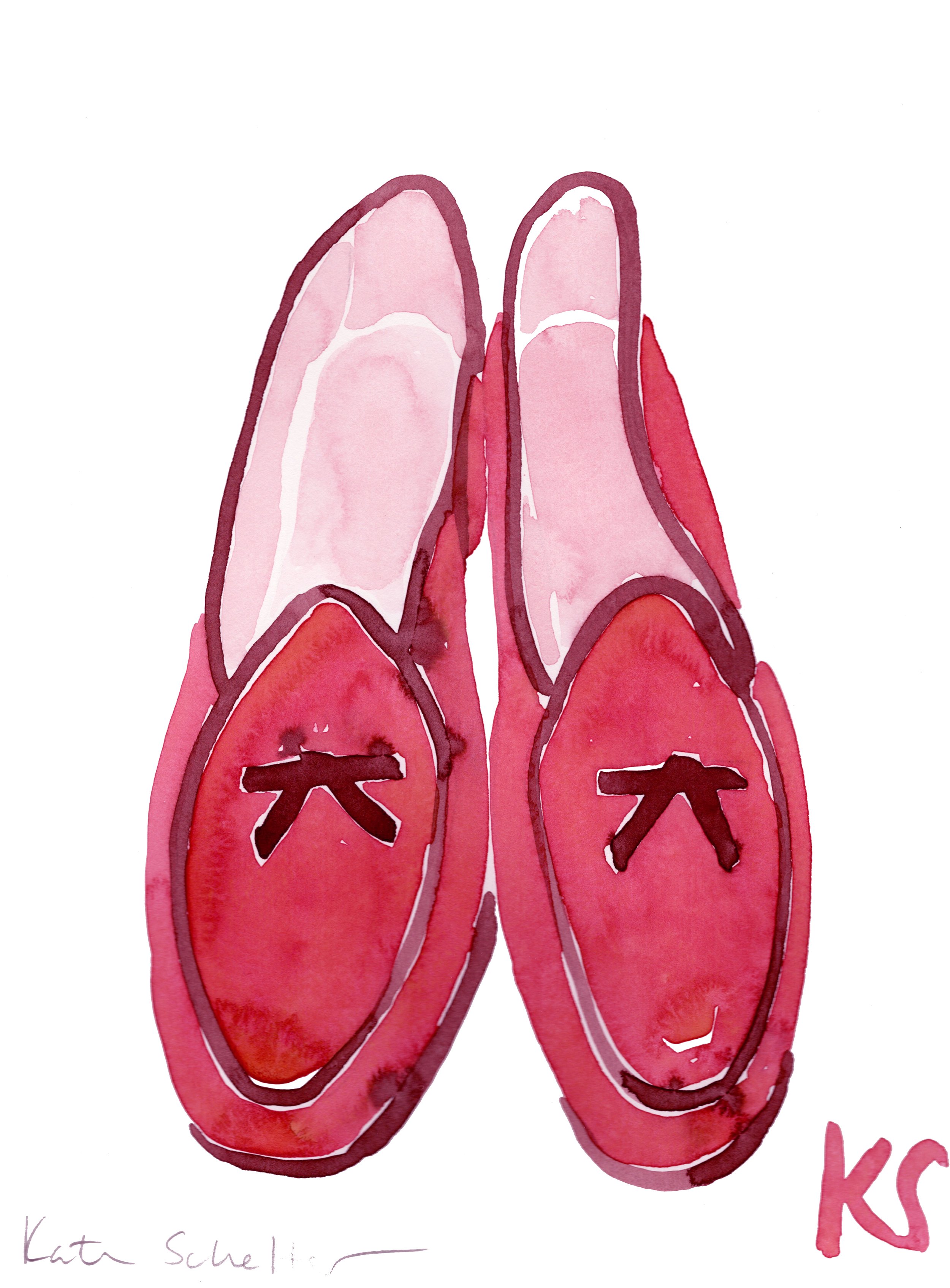 BELGIAN SHOES FUSCIA BURGUNDY PIPING | 8" X 10.5"