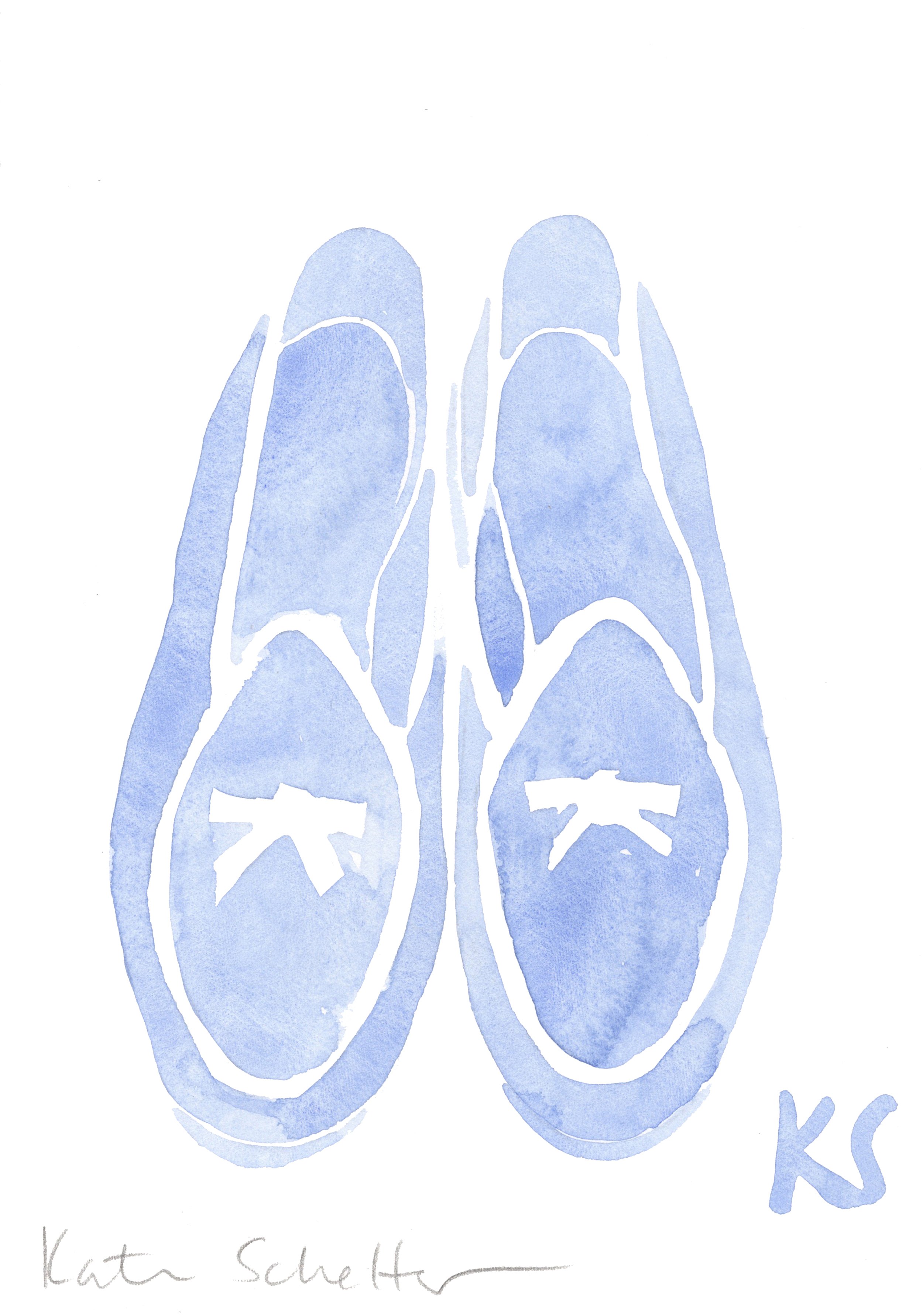 BELGIAN SHOES PERIWINKLE WHITE PIPING